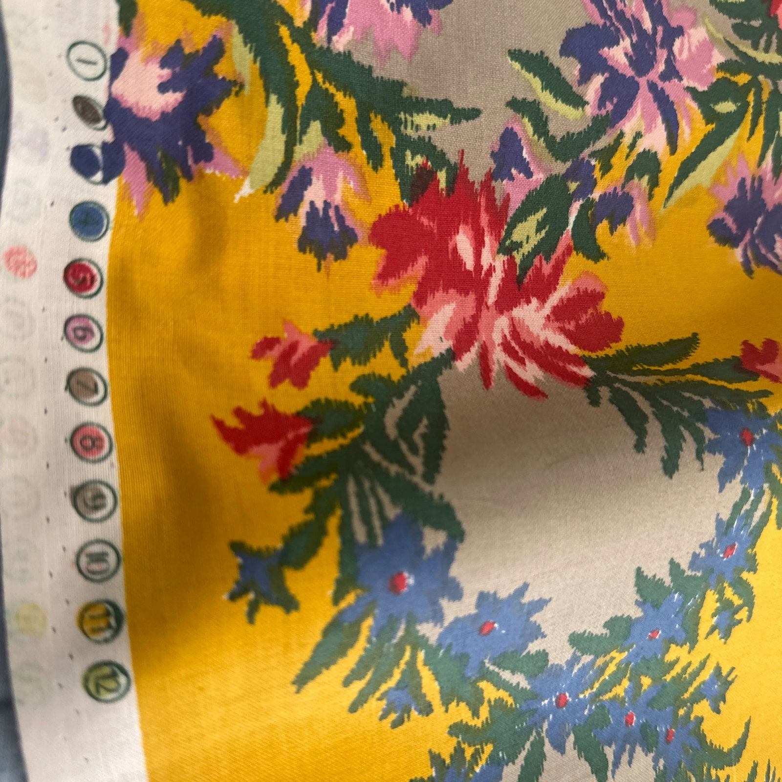 Old World Weavers Yellow Nancy Chintz Fabric Remnant 4 Yards - 8