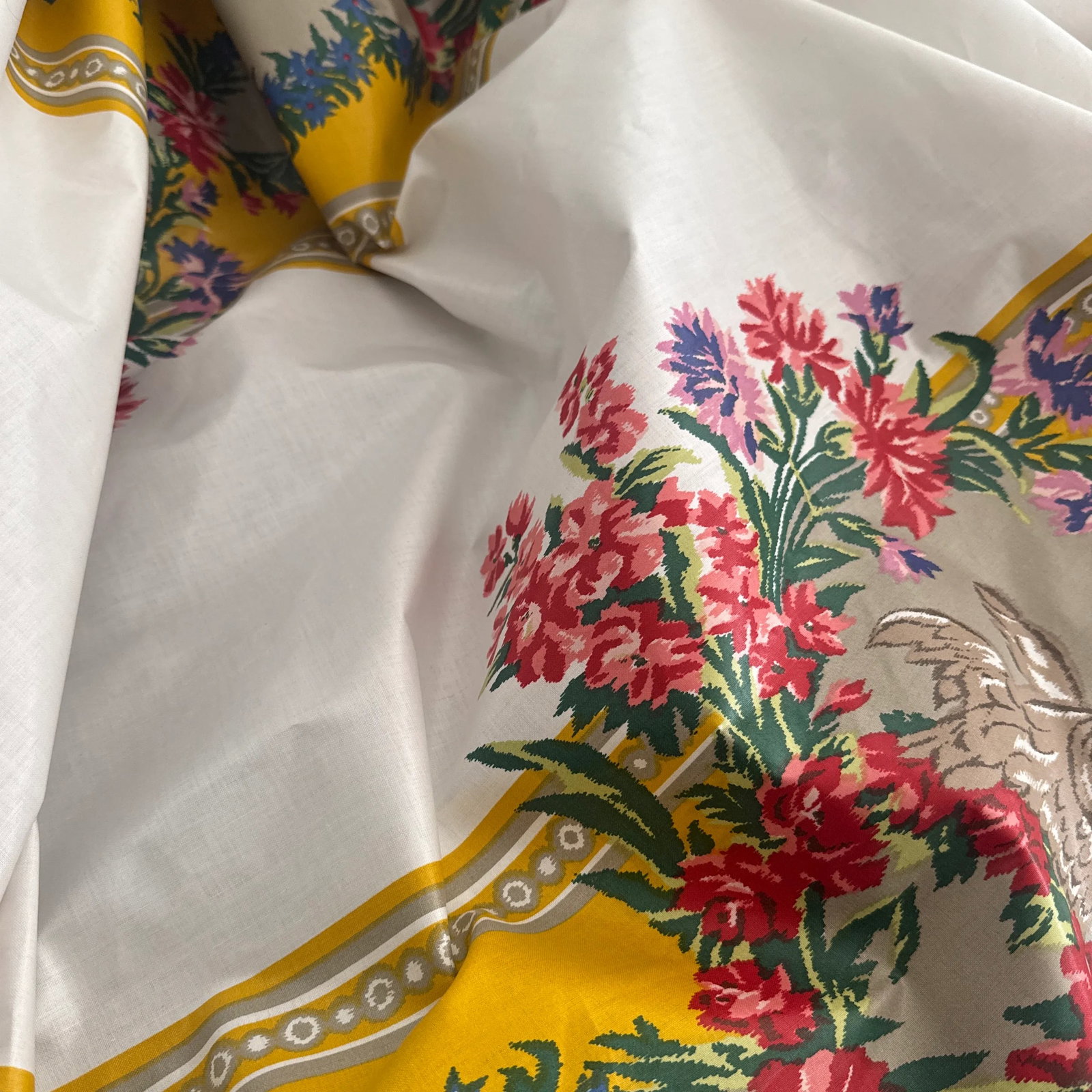 Old World Weavers Yellow Nancy Chintz Fabric Remnant 4 Yards - 9