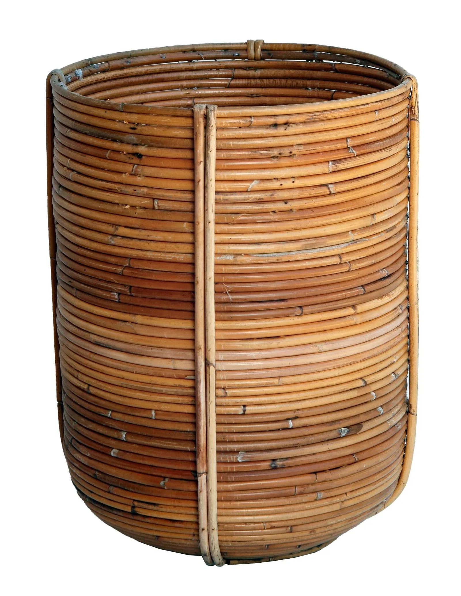 Mid 20th Century Handmade Reed Planter/ Basket - 2