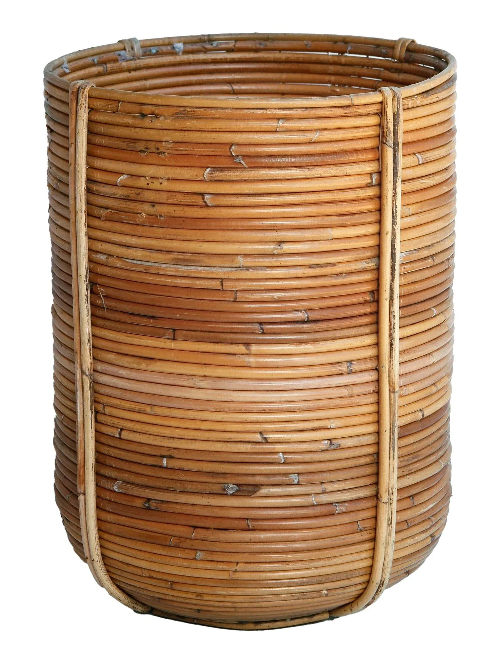 Mid 20th Century Handmade Reed Planter/ Basket - 3