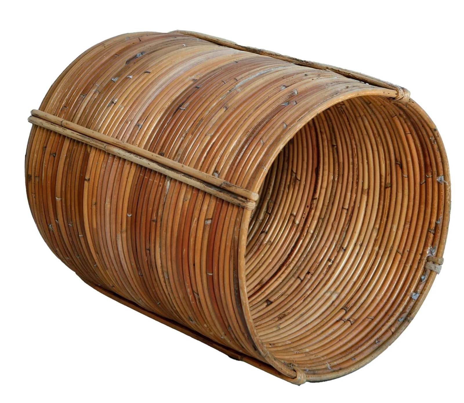 Mid 20th Century Handmade Reed Planter/ Basket - 6