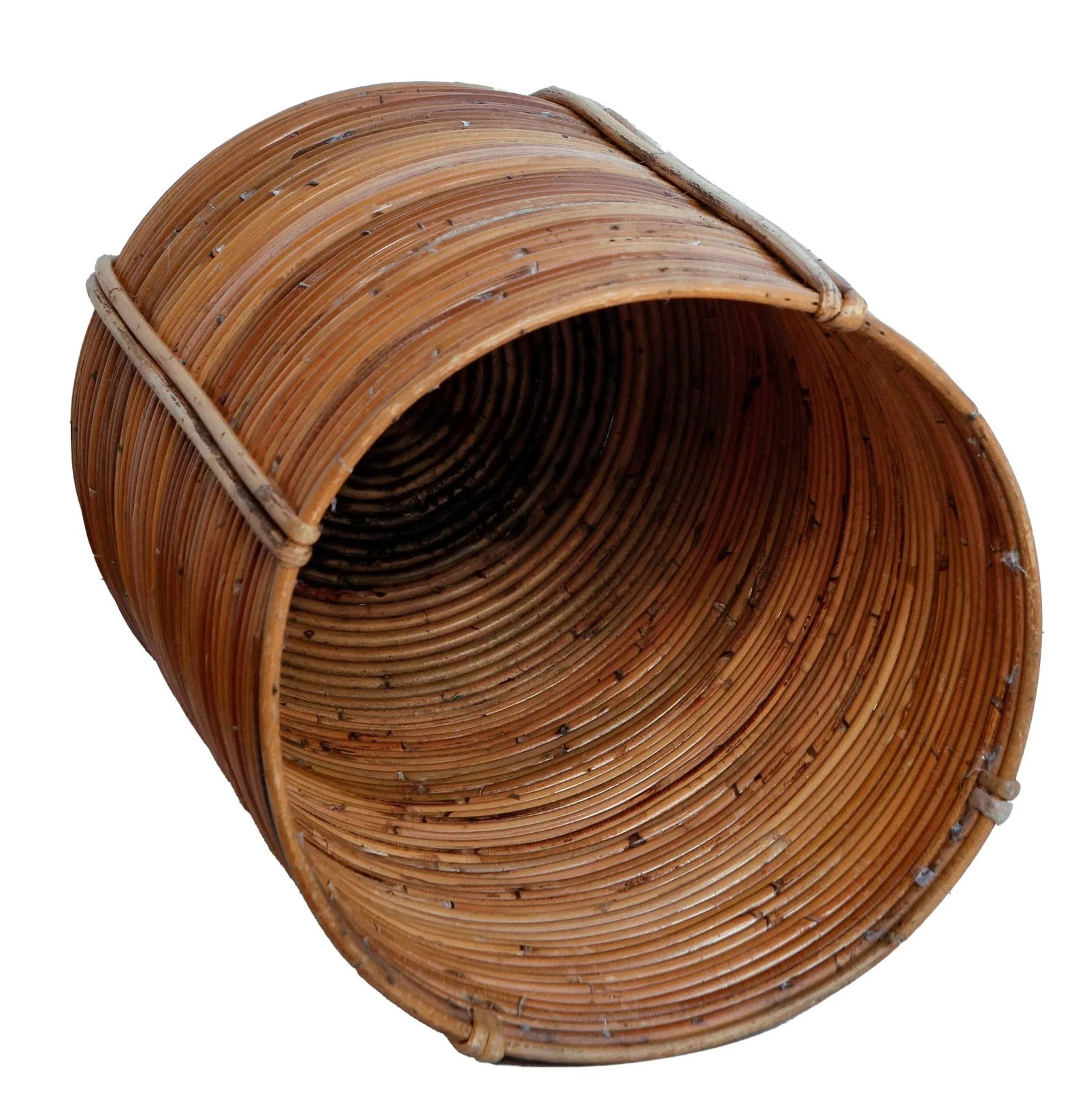 Mid 20th Century Handmade Reed Planter/ Basket - 7