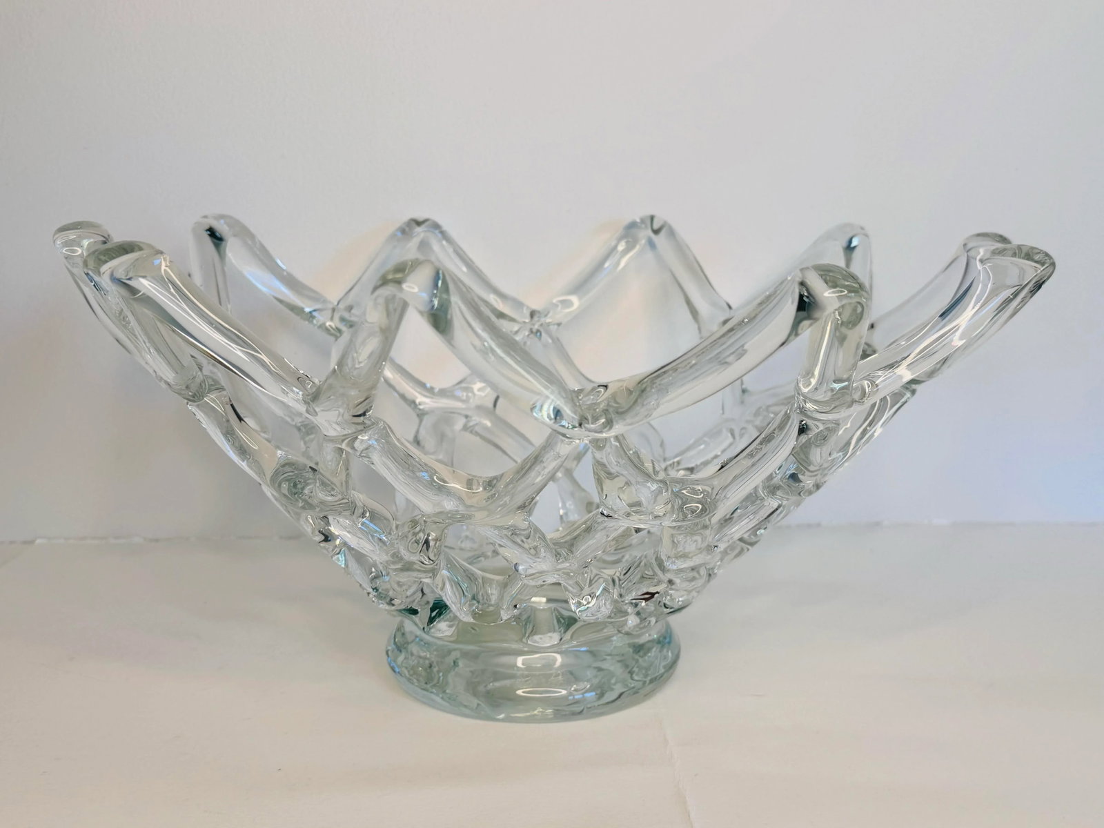 Vintage 1940s Murano Style Bowl by Barovier & Toso Intreccio Glass - 3