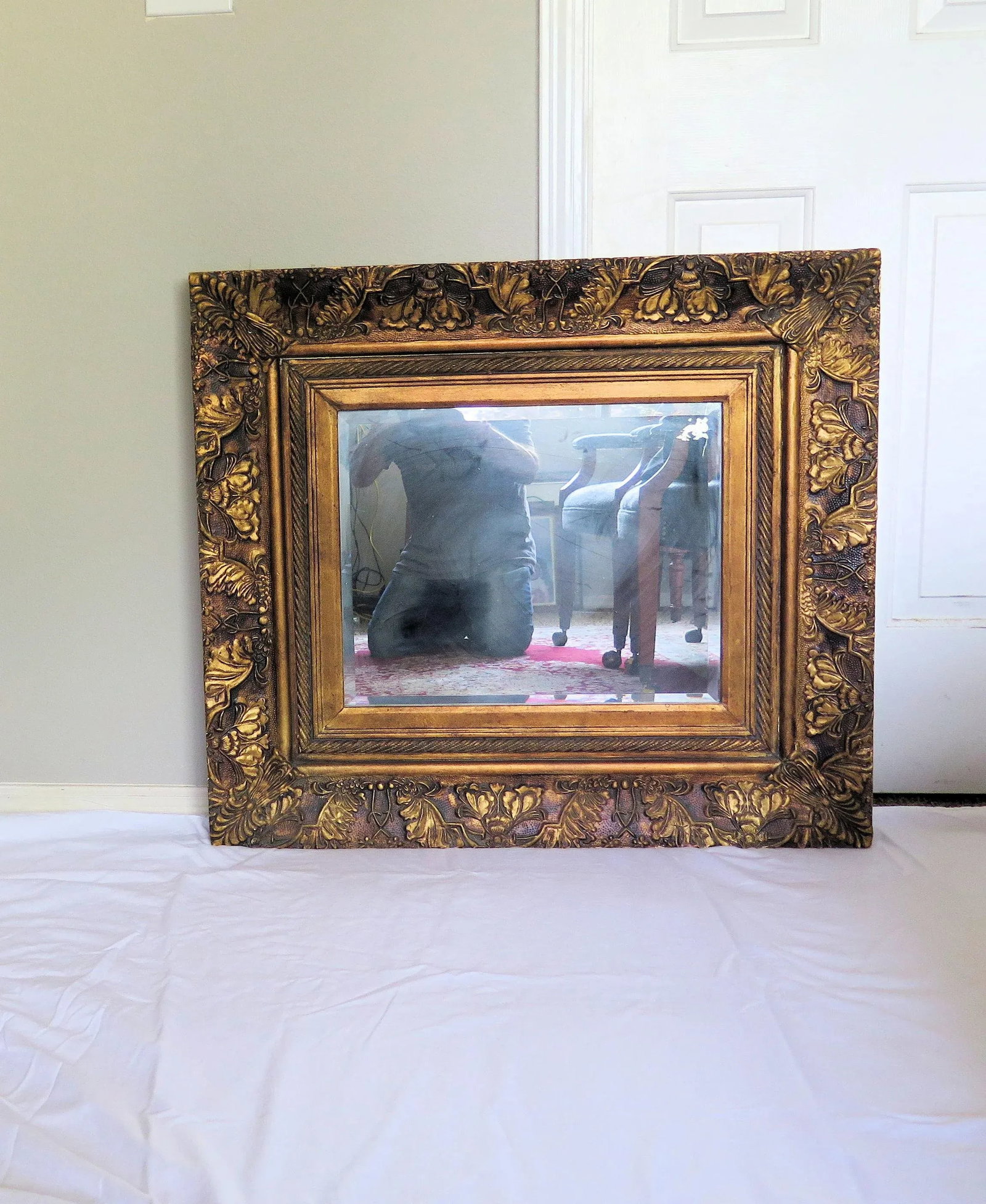Art Nouveau Style Gold Leaf Mirror - 3