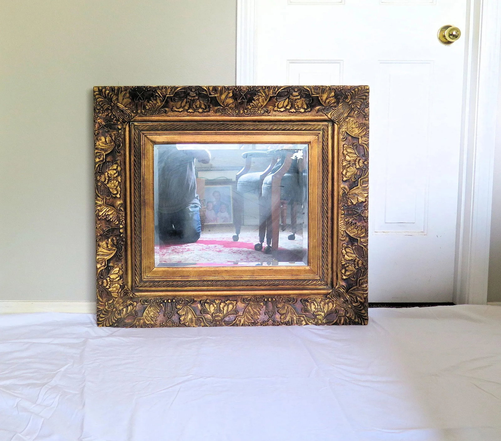 Art Nouveau Style Gold Leaf Mirror - 4