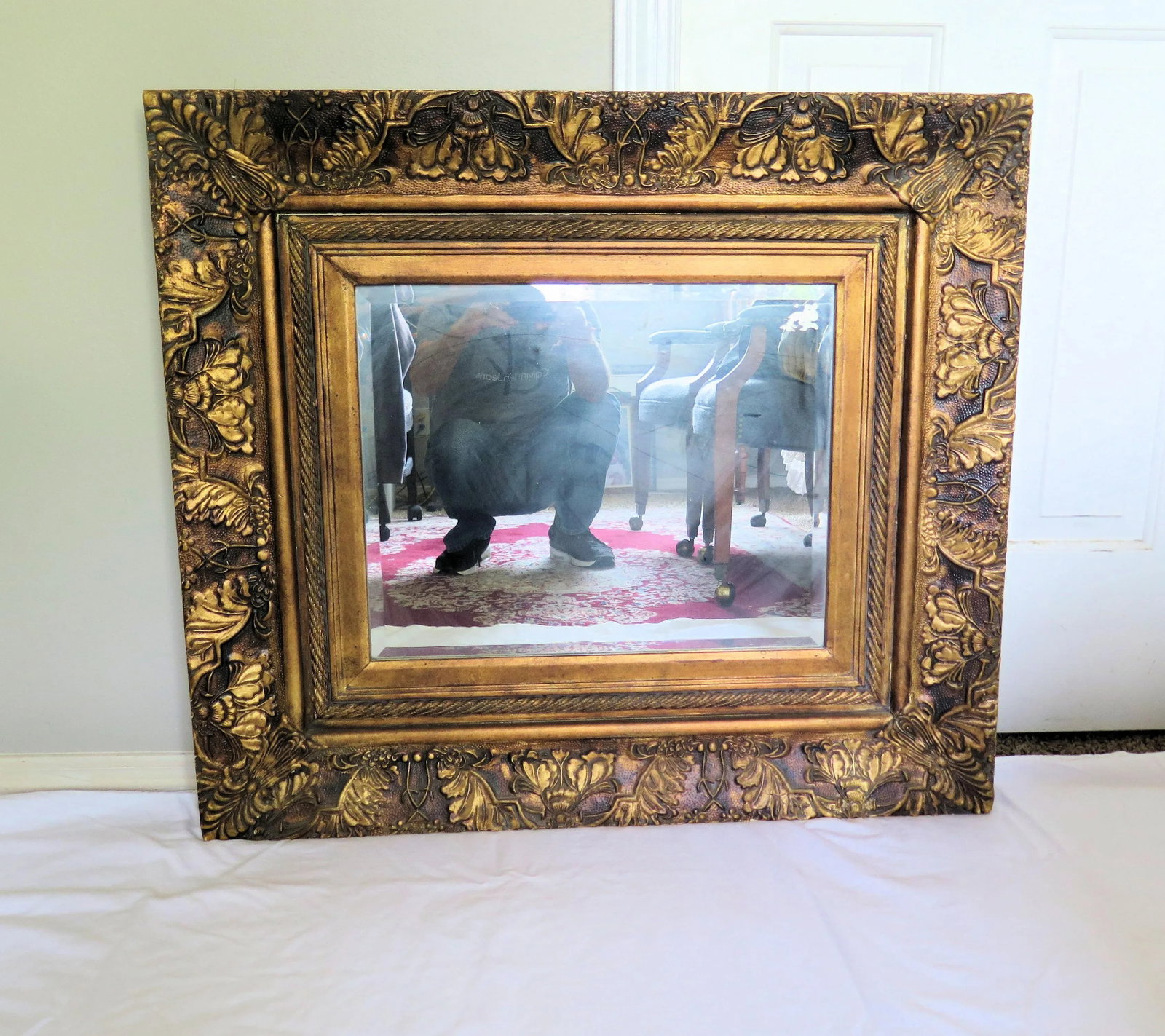 Art Nouveau Style Gold Leaf Mirror - 5