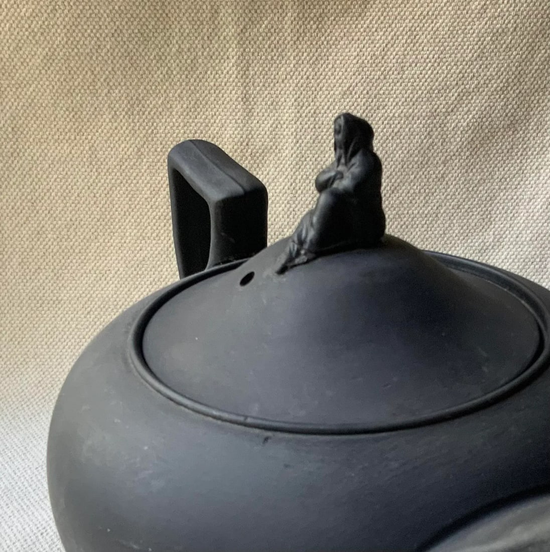 Antique Wedgwood Black Basalt Sybil Teapot,19th C. - 2