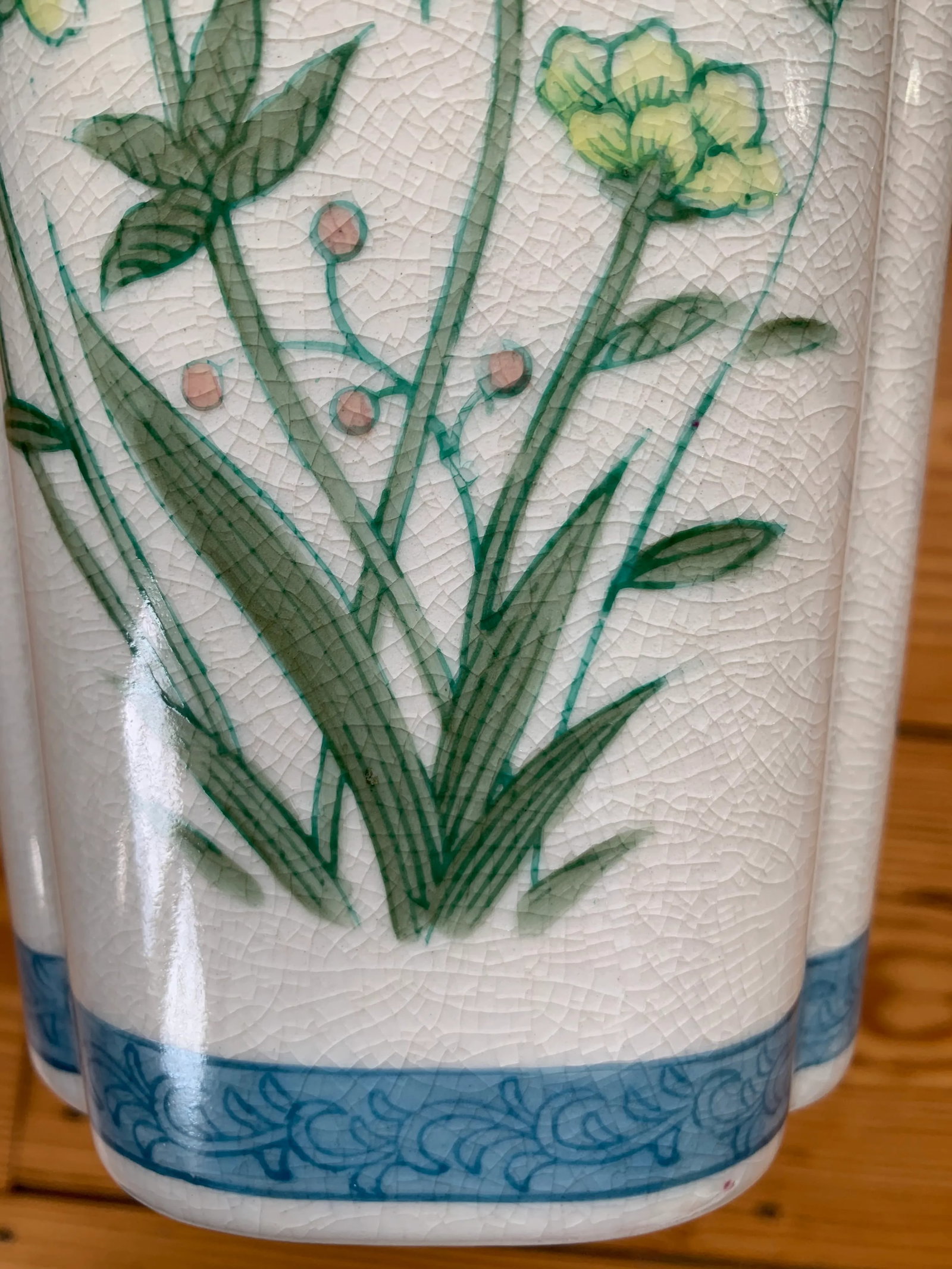 Vintage Floral Andrea by Sadek Handpainted Japanese Vases - a Pair - 6
