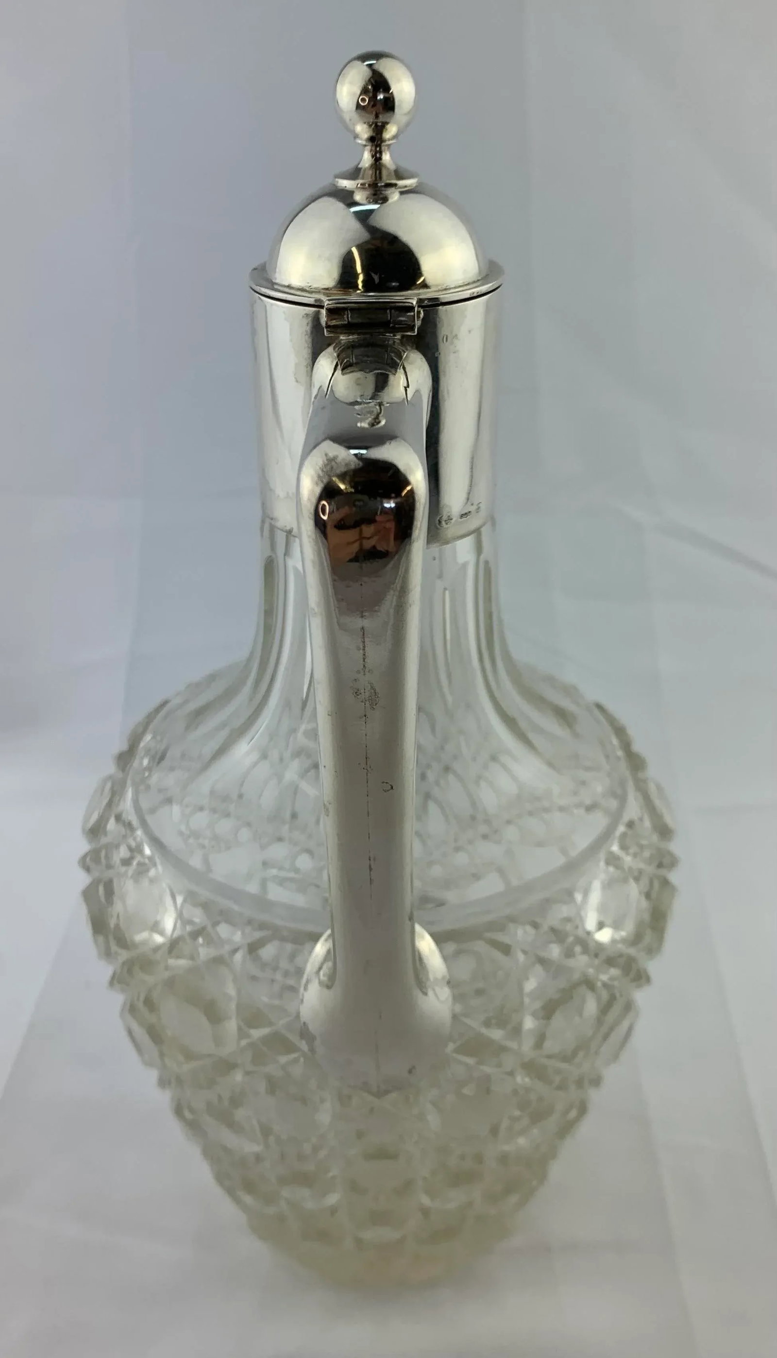1960s Vintage Cut Crystal and Silverplate Decanter - 3