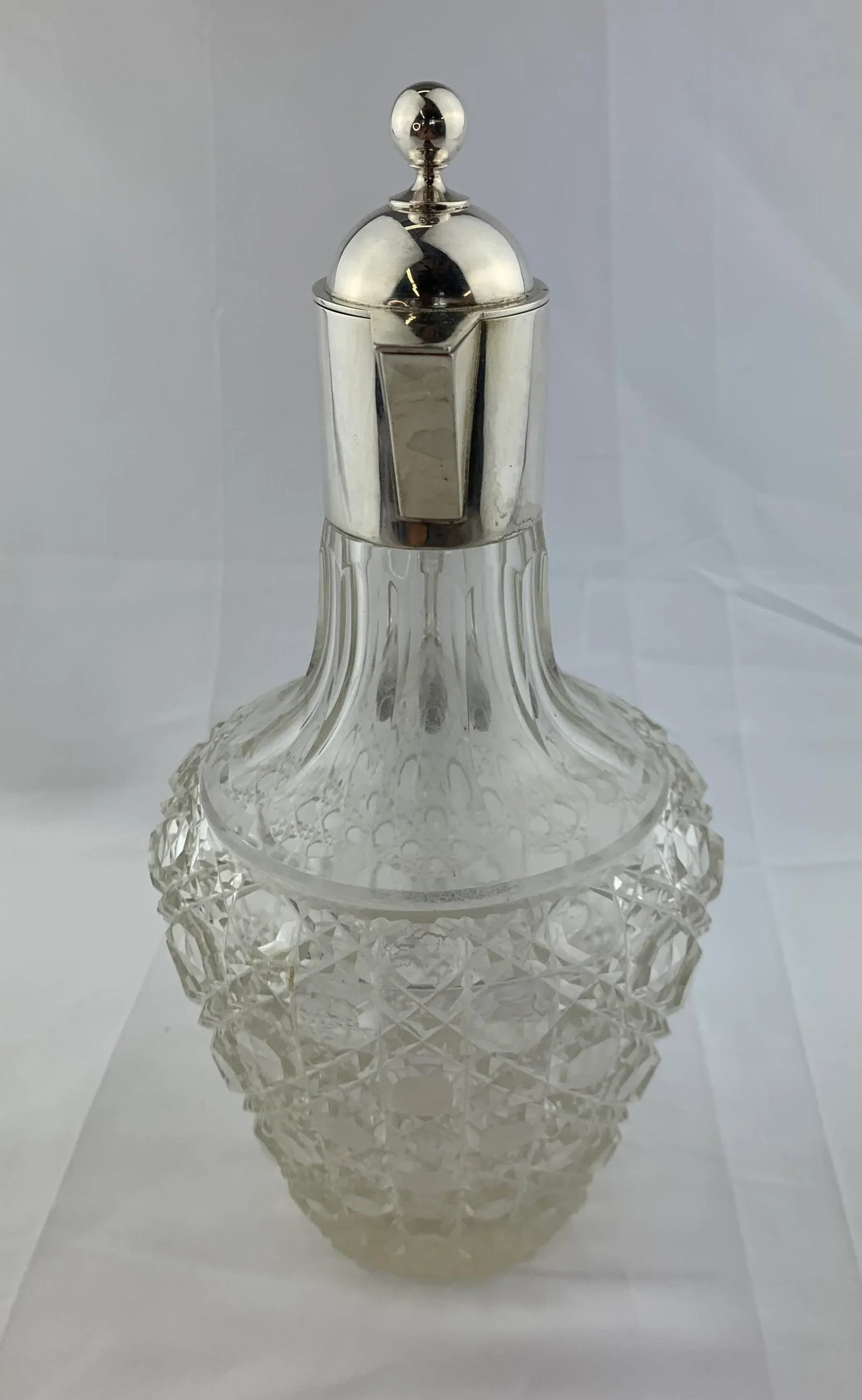 1960s Vintage Cut Crystal and Silverplate Decanter - 6