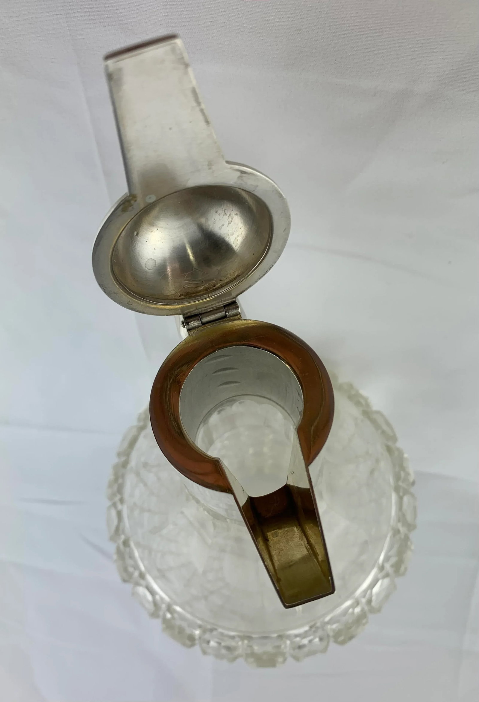 1960s Vintage Cut Crystal and Silverplate Decanter - 7
