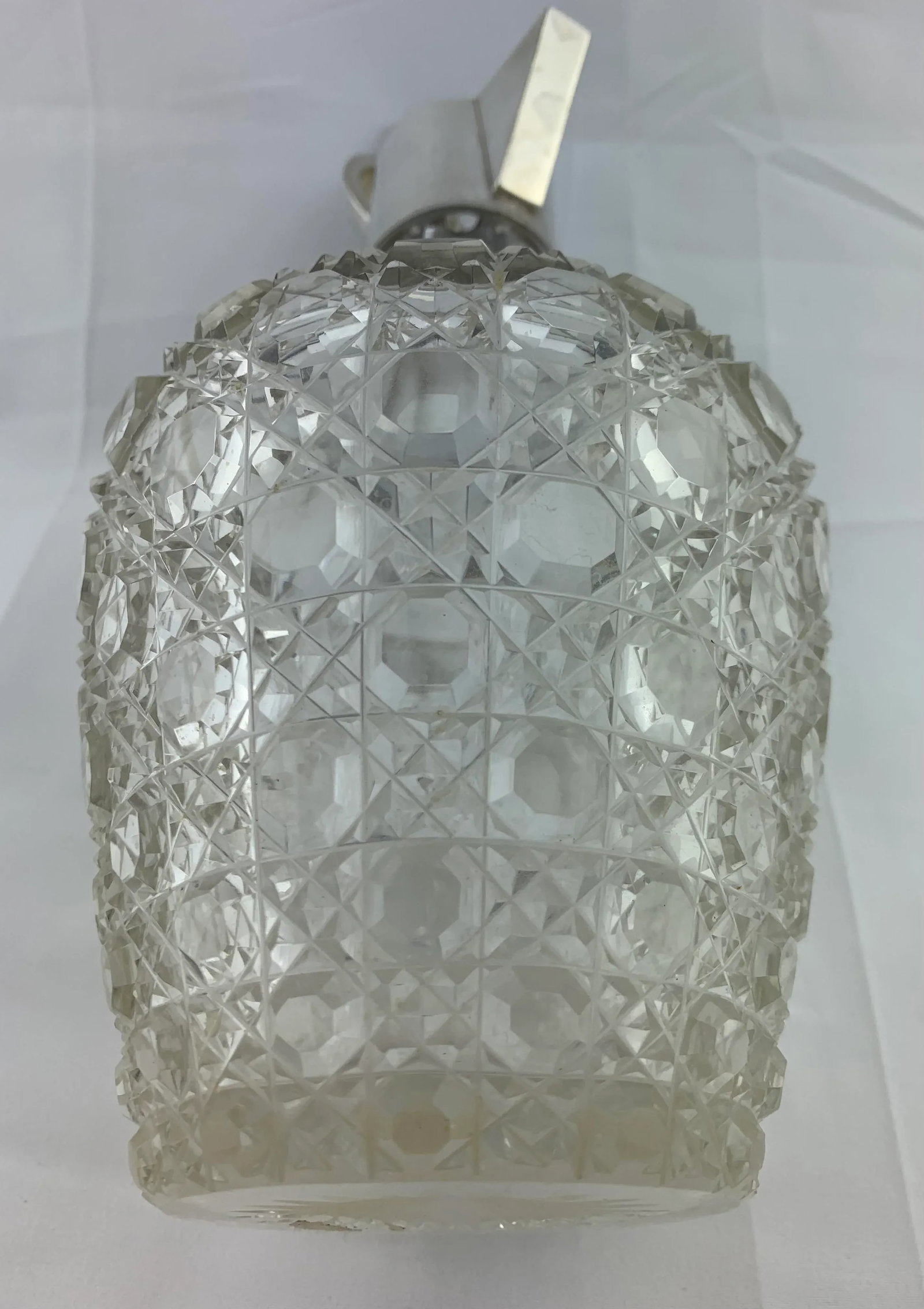 1960s Vintage Cut Crystal and Silverplate Decanter - 9