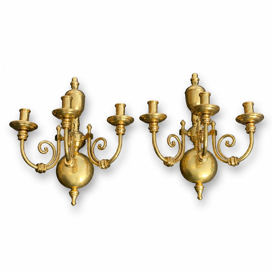 Antique Gold Gilt Wall Sconce Candelabra - a Pair: Beautiful pair of antique French gilt gold three branch wall sconces in wonderful original condition with all the candleholders in place. The castings and fine details are very fine quality. The gildi