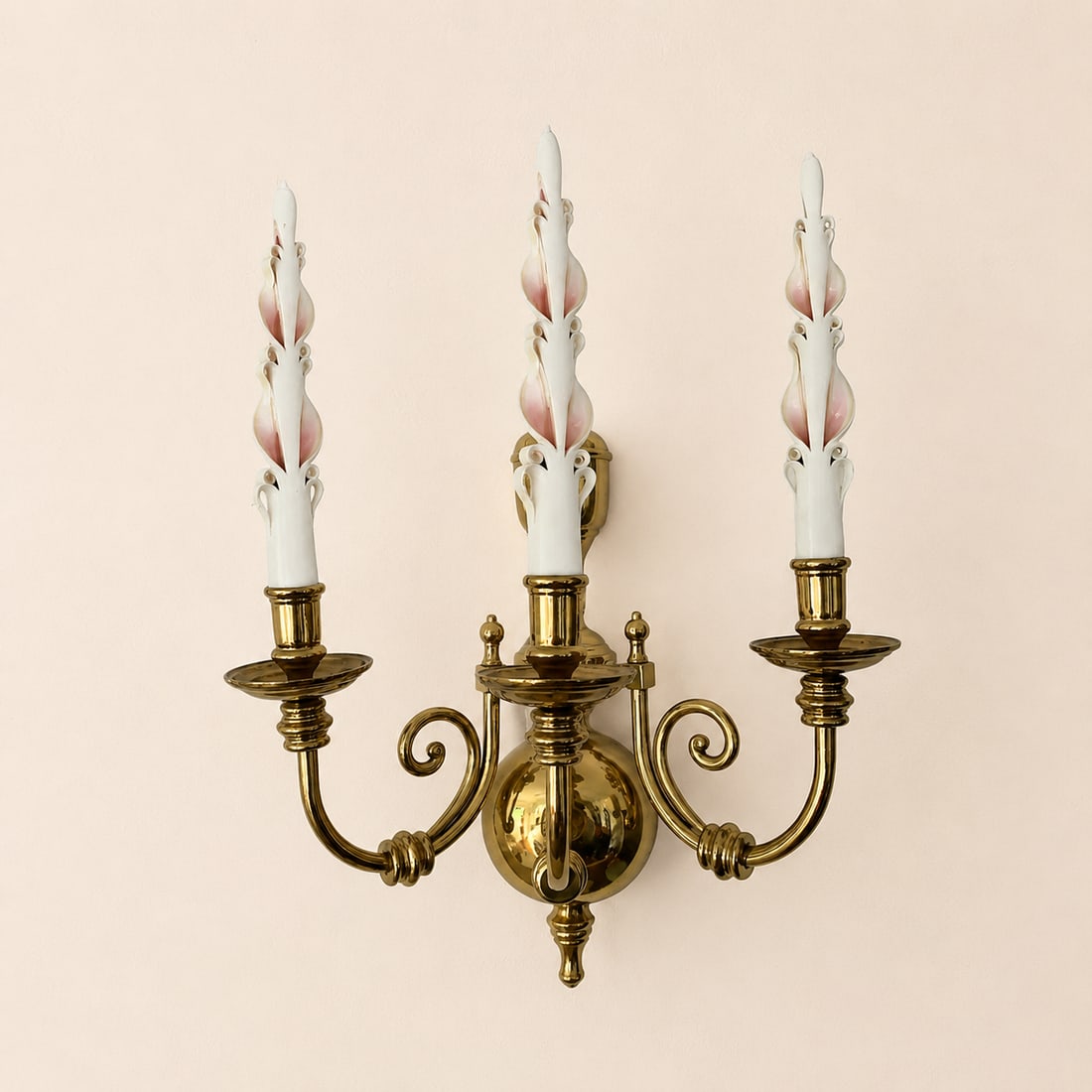 Antique Gold Gilt Wall Sconce Candelabra - a Pair - 4