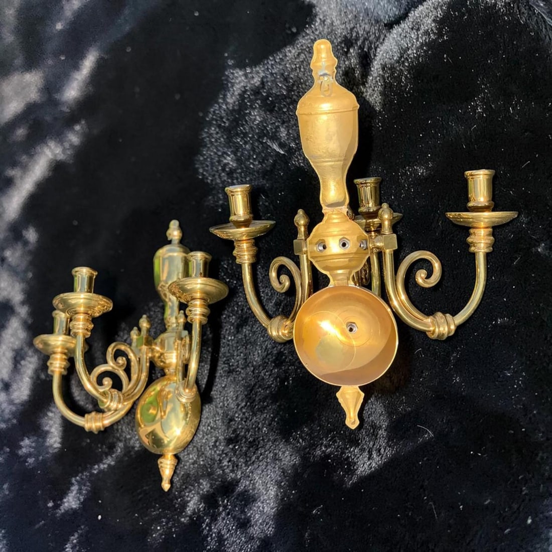 Antique Gold Gilt Wall Sconce Candelabra - a Pair - 7
