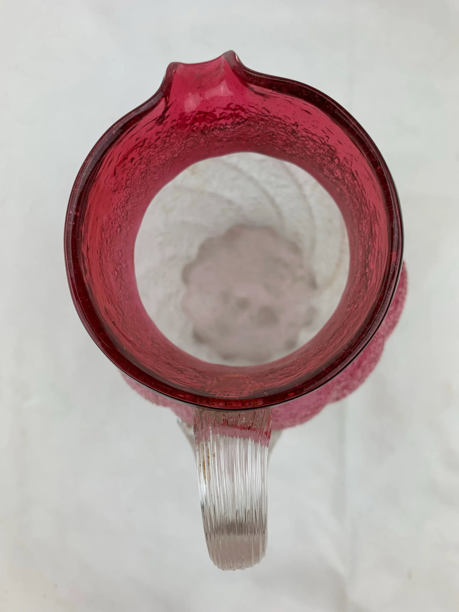 1960s Vintage Rose Hued Glass Pitcher - 2