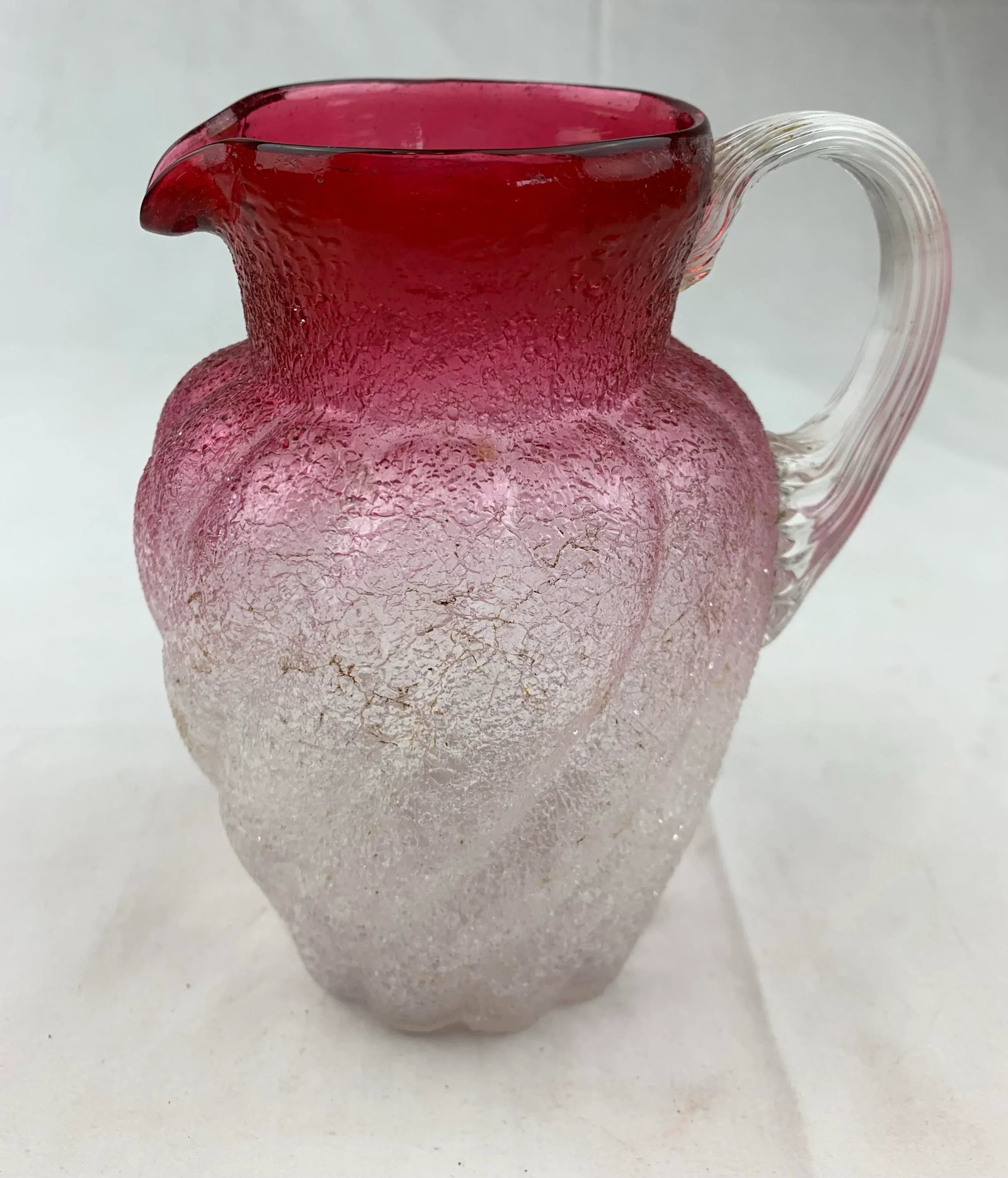 1960s Vintage Rose Hued Glass Pitcher - 3