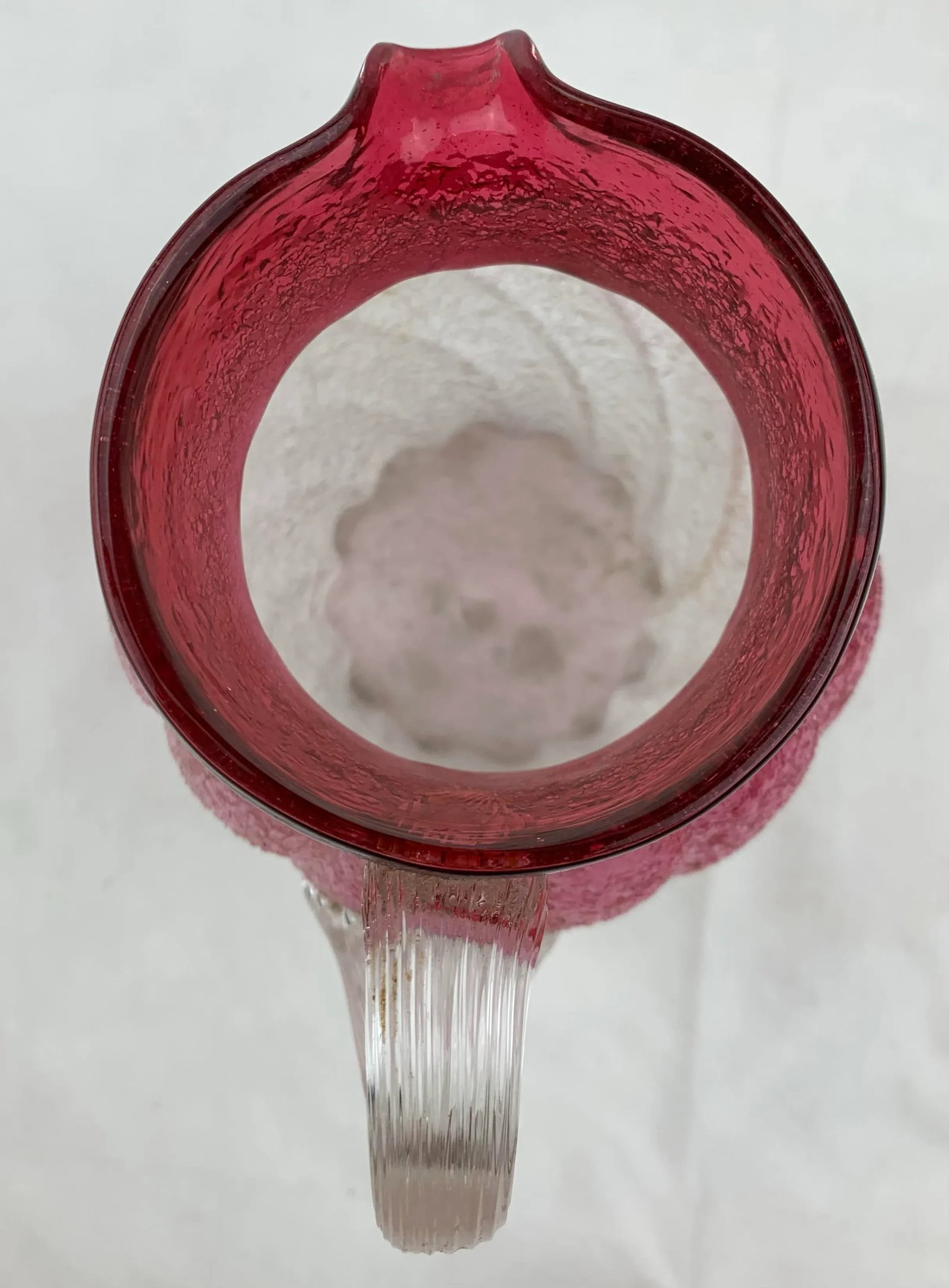 1960s Vintage Rose Hued Glass Pitcher - 6