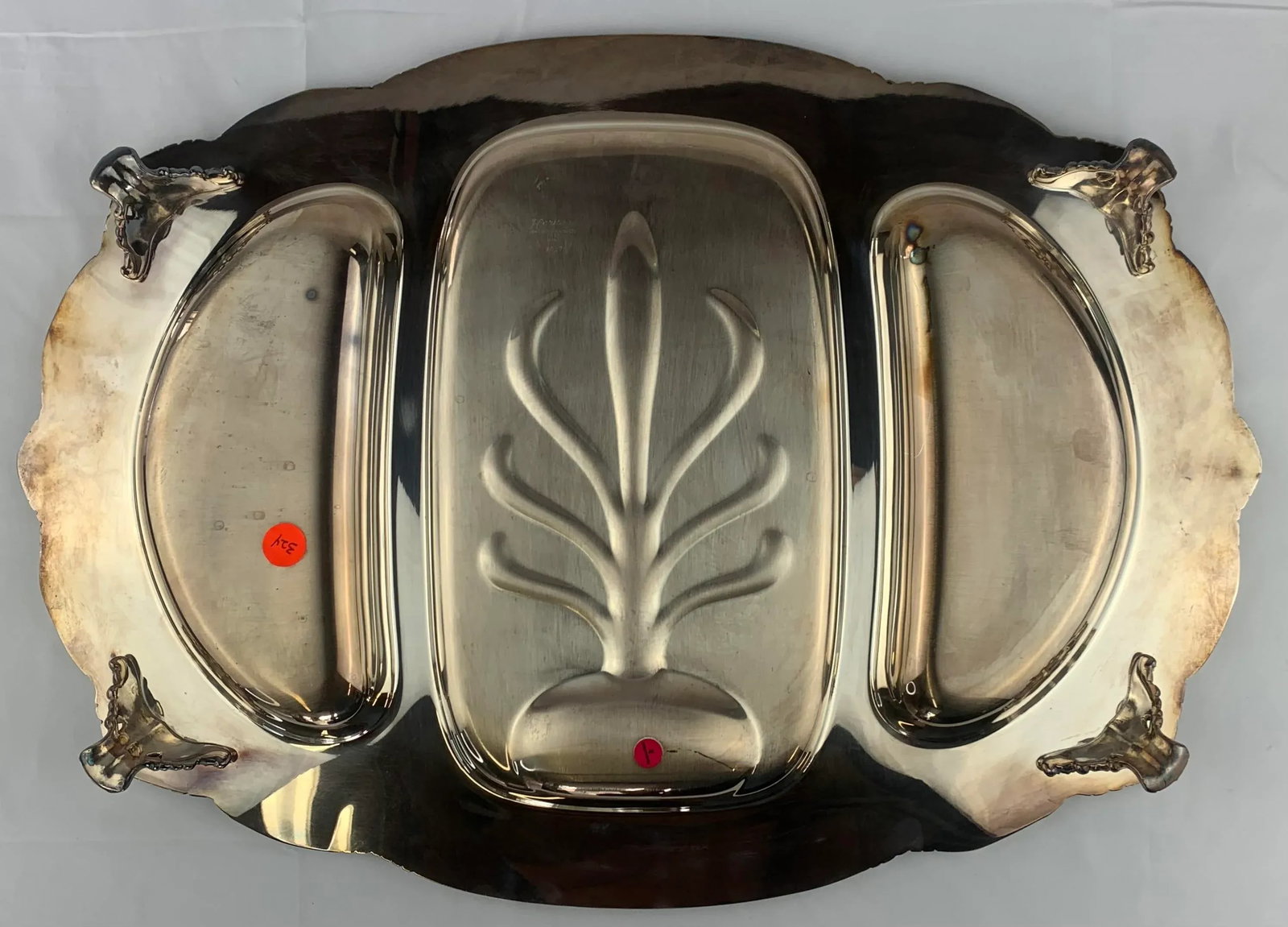 Mid 20th Century Silver-Platted Large Oval Serving Platter - 11