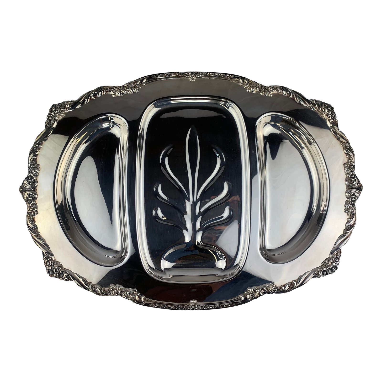 Mid 20th Century Silver-Platted Large Oval Serving Platter (1 of 11)