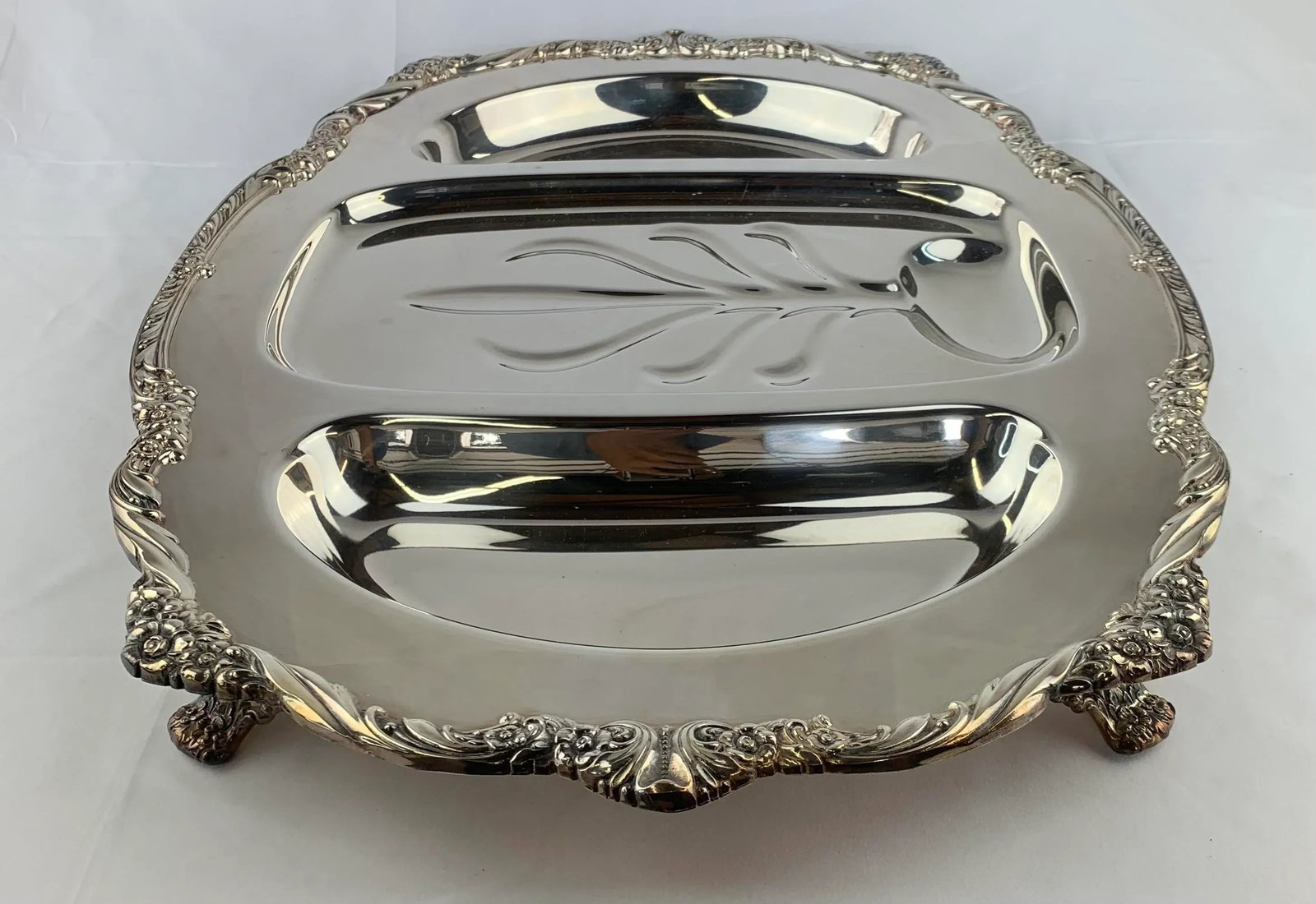 Mid 20th Century Silver-Platted Large Oval Serving Platter - 6