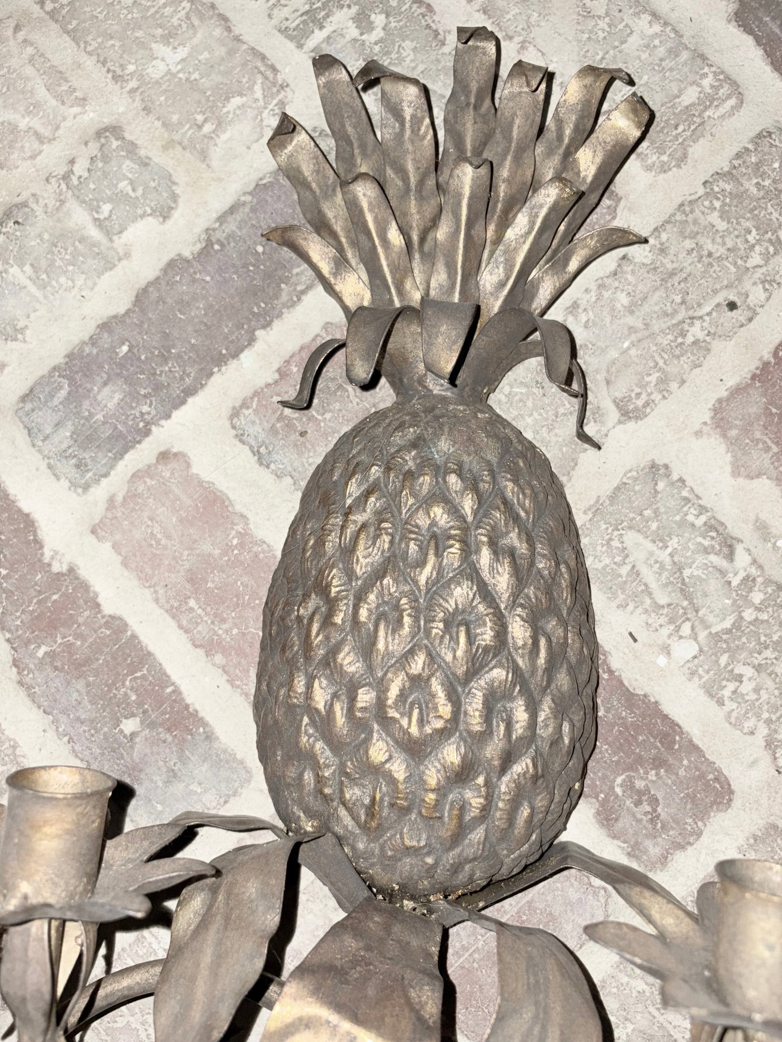 Pair of Global Views Regency Gold Gilt 4 Light Pineapple Sconces - 4
