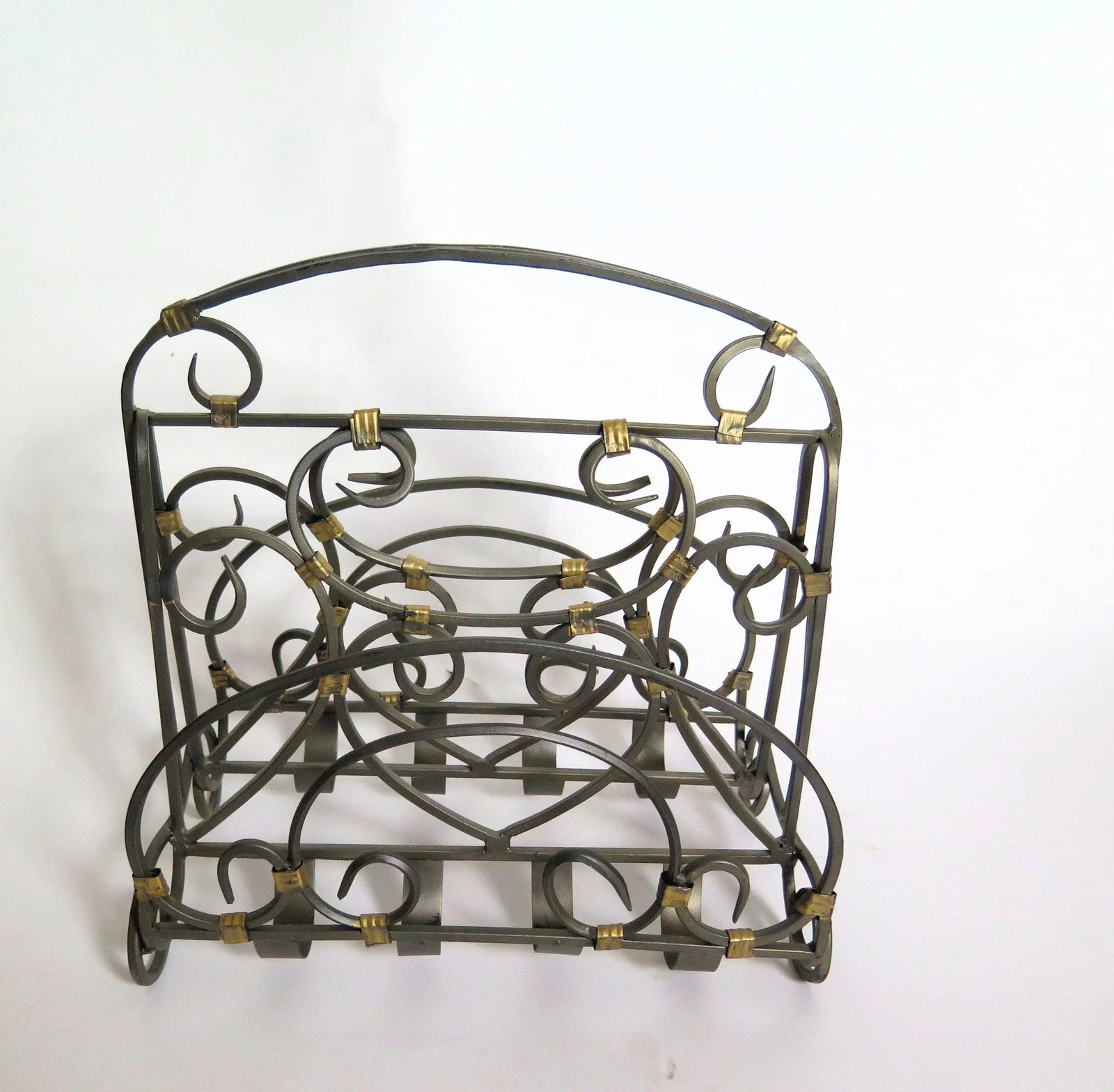 Vintage Wrought Iron Magazine Rack - 5