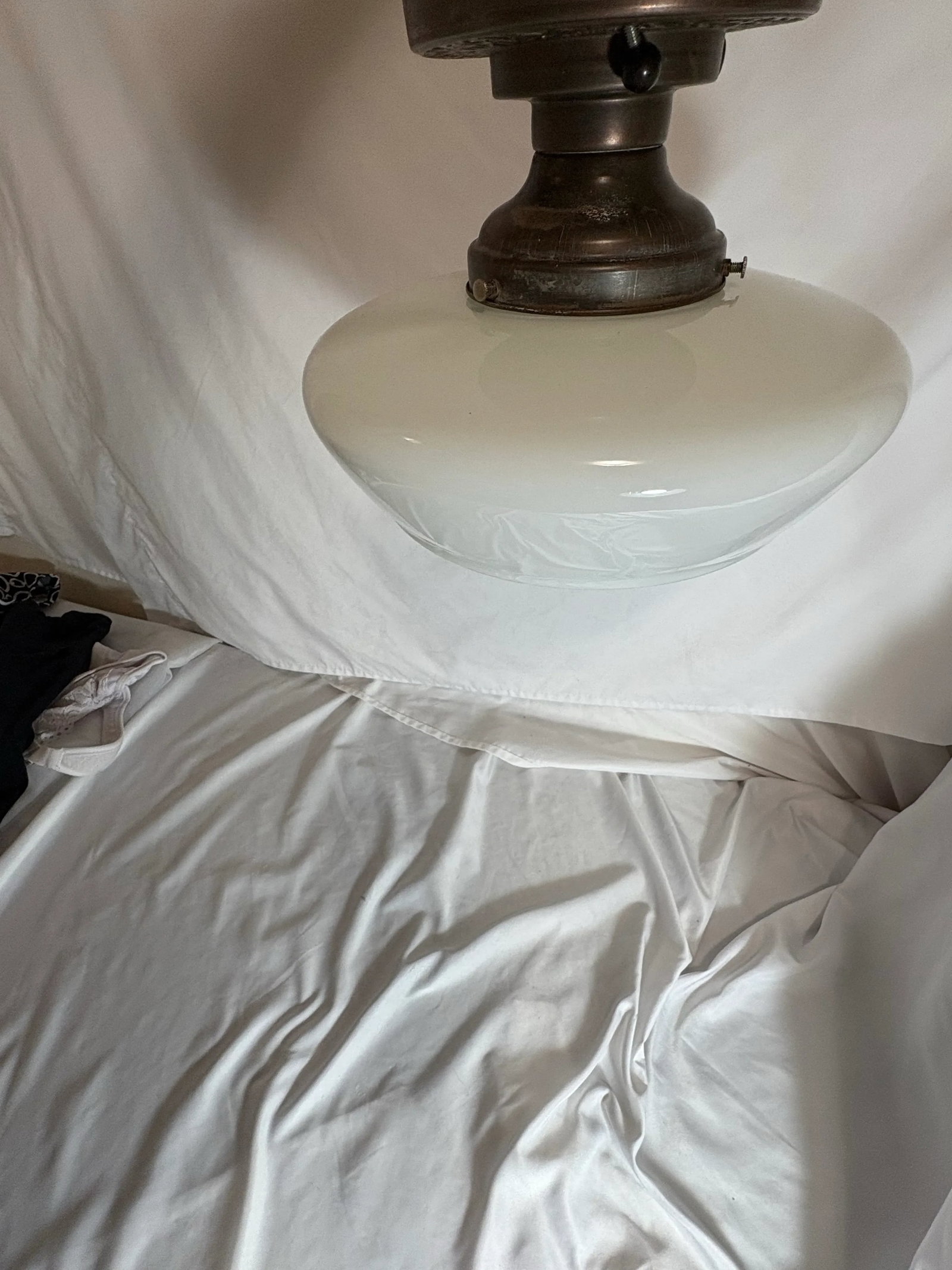 Vintage White Art Deco Ceiling Light - 5