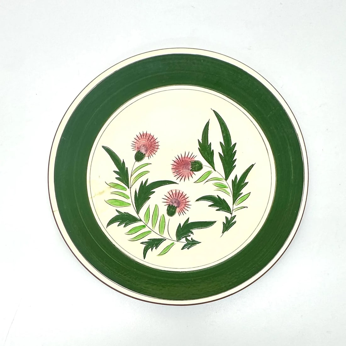 Forest Green & Blush Pink Vintage Floral Wall Plate Curation - Group of 9 - 3