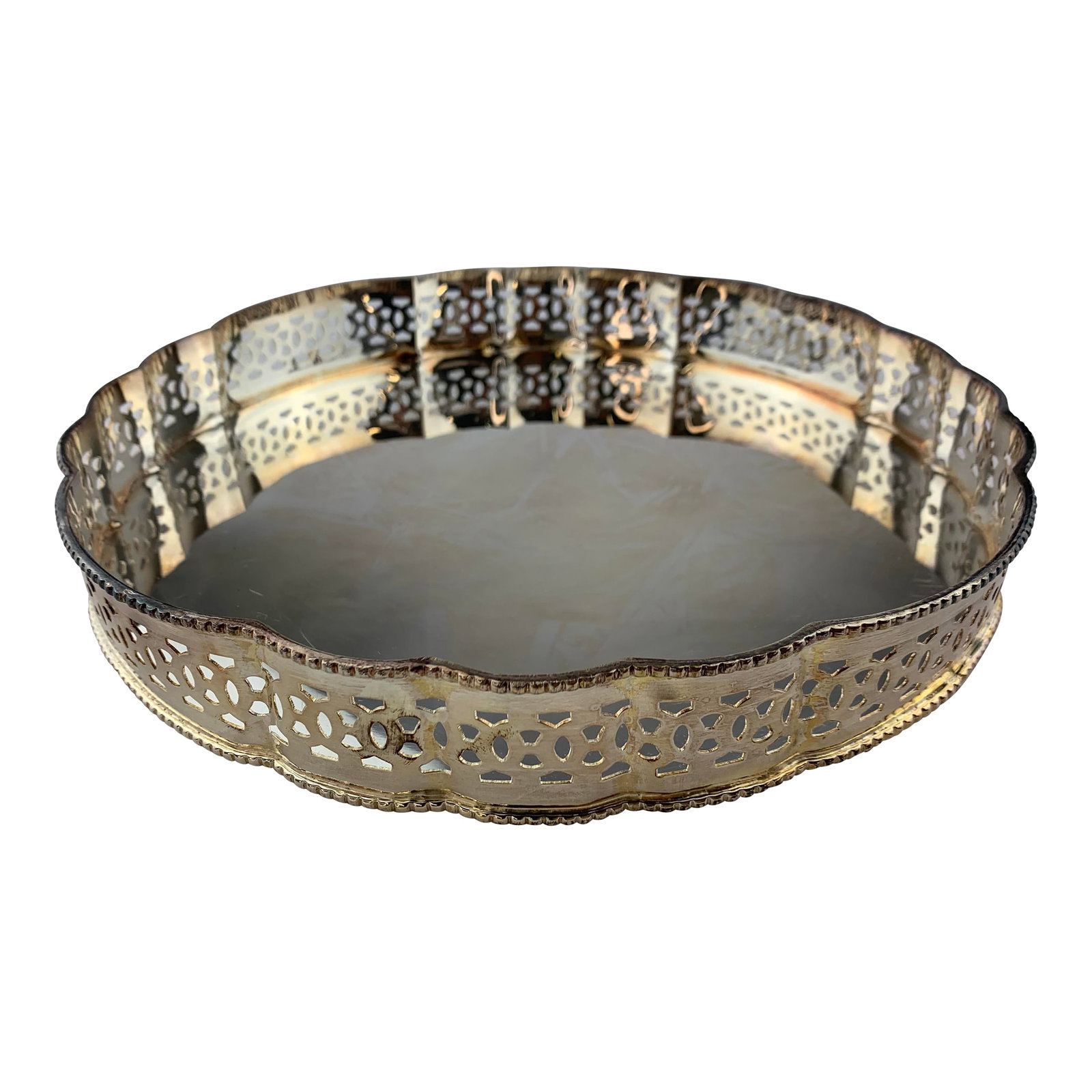 1960s Vintage Large Silverplate Round Serving Tray (1 of 5)