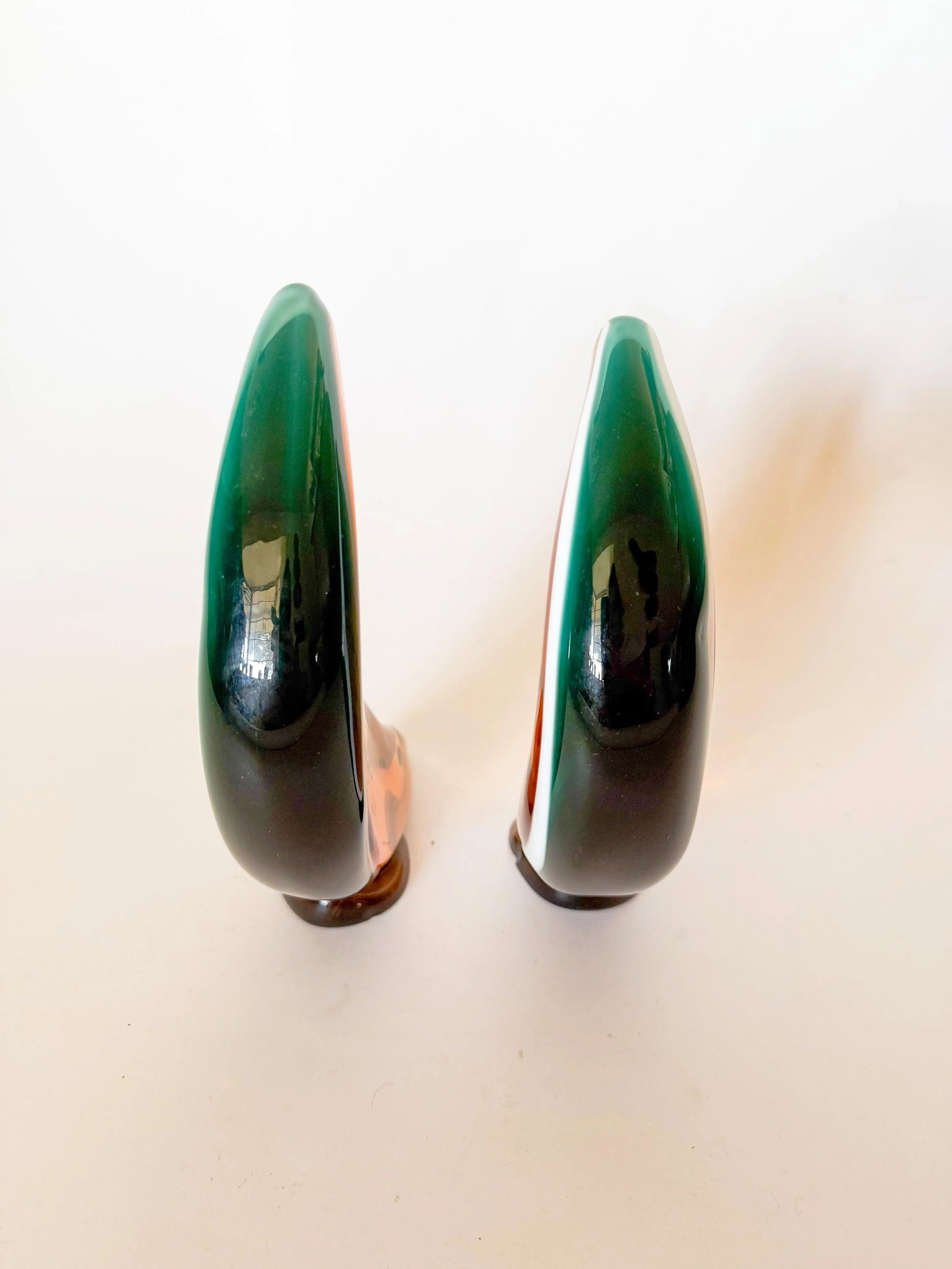 Vintage Watermelon Art Glass Bookends- a Pair - 4