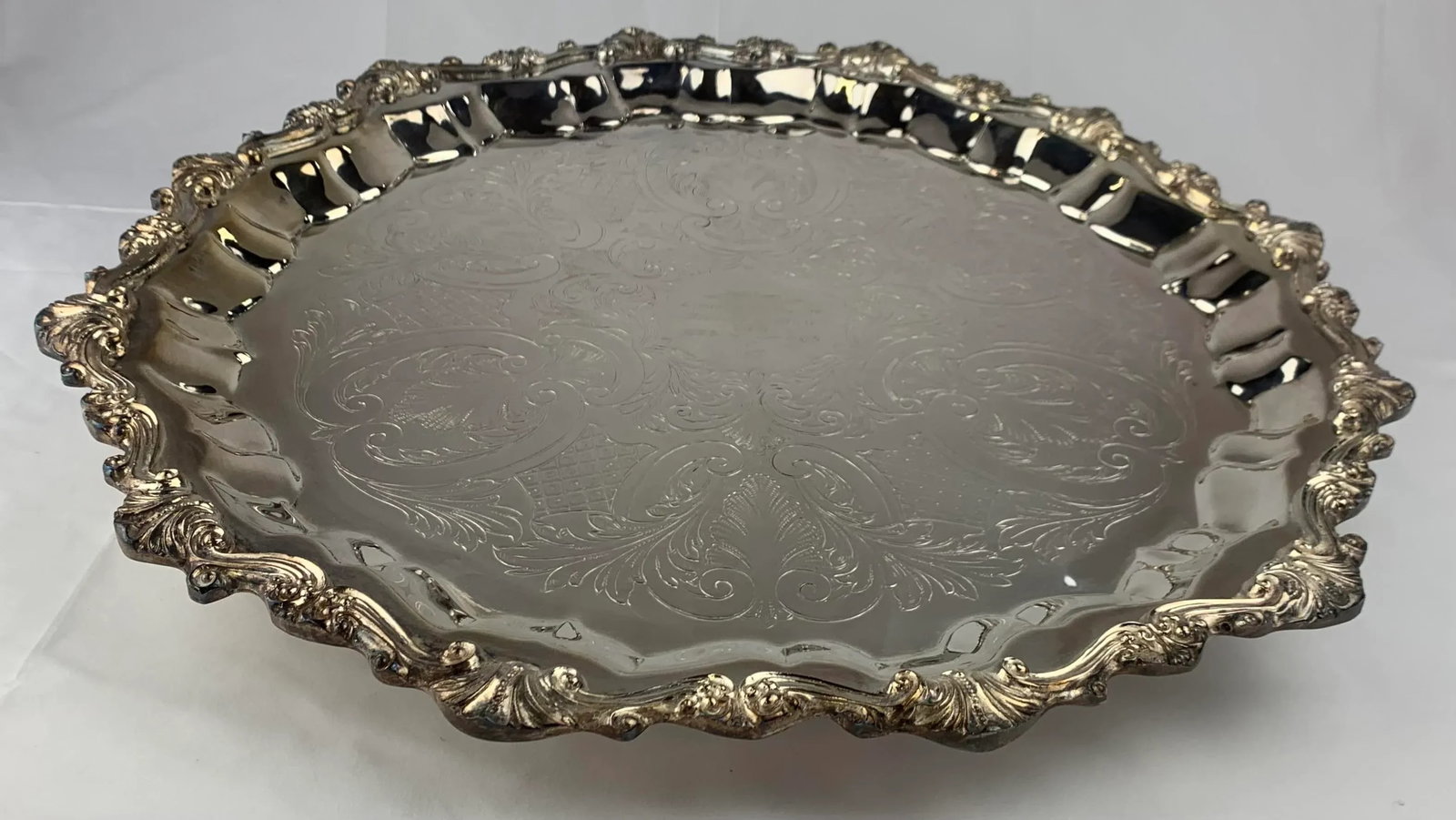 1960s Silver Plated Wedding Platter - 2