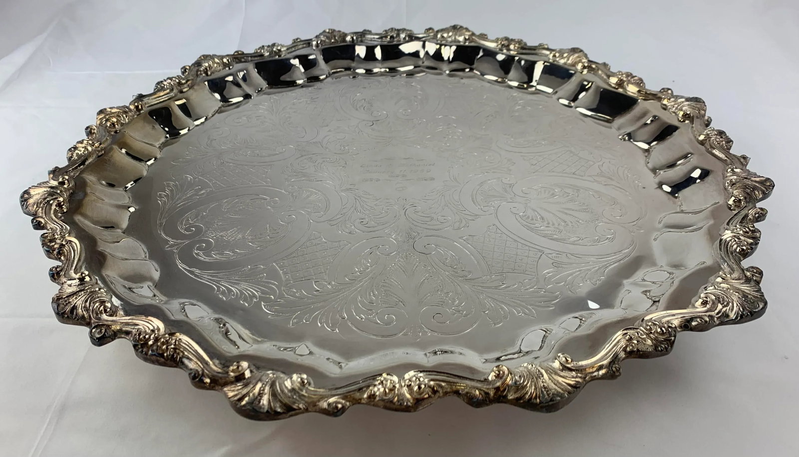 1960s Silver Plated Wedding Platter - 6