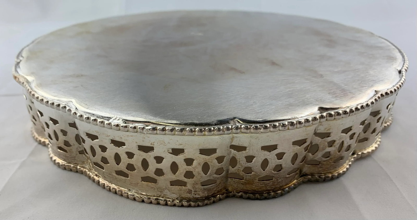 Vintage Silver Plated Round Serving Tray - 5