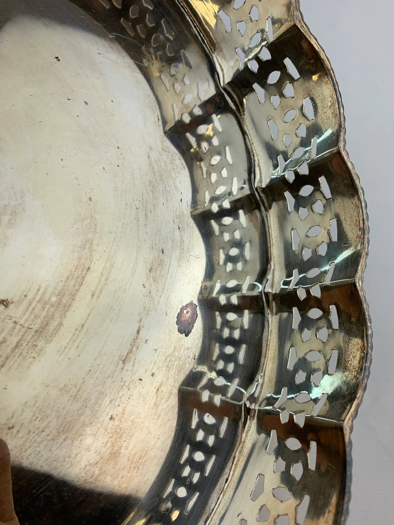 Vintage Silver Plated Round Serving Tray - 8