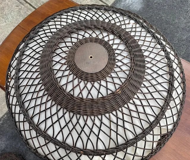 Antique Wicker Floor Lamp Original Natural Finish - 5
