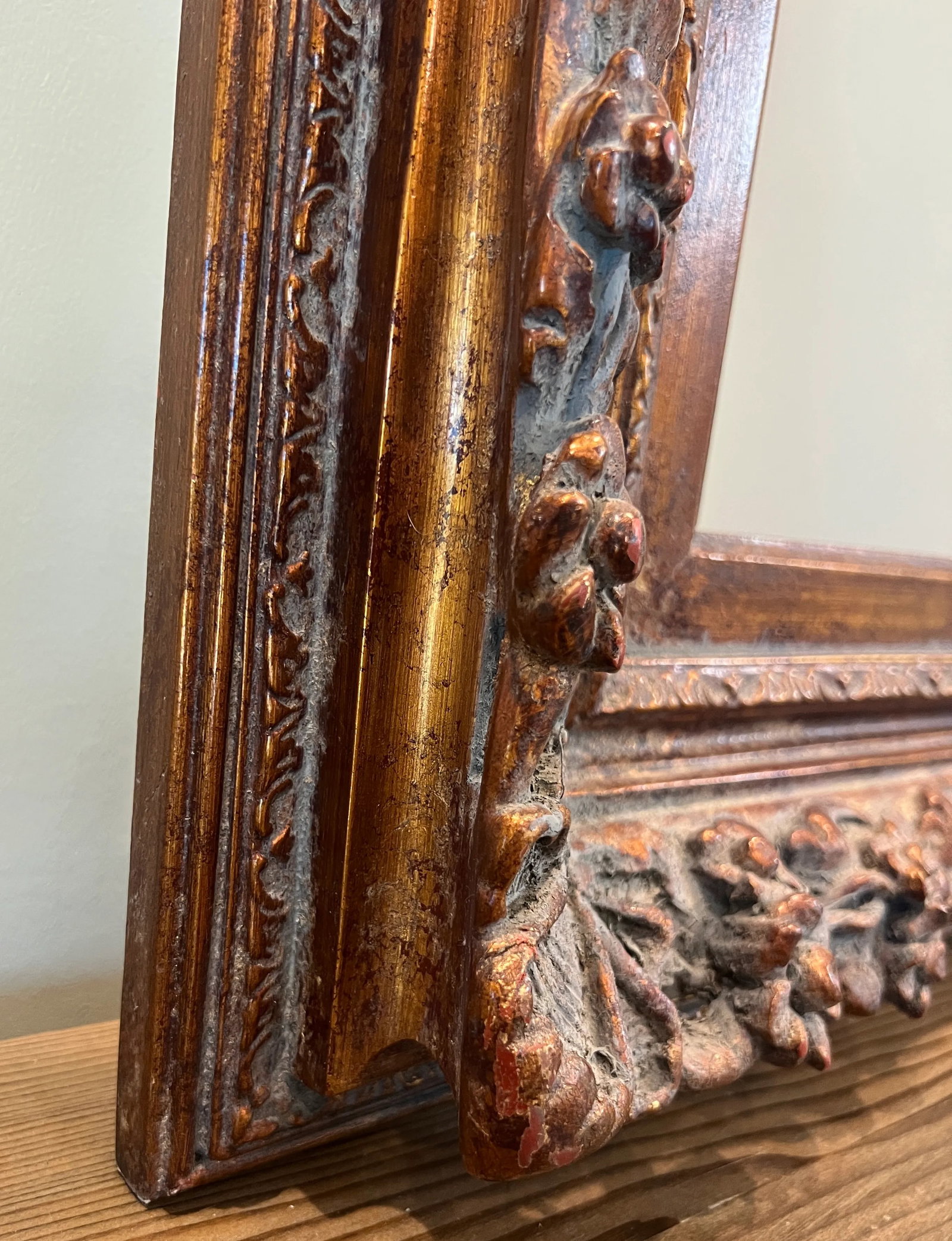 Vintage Baroque Revival Bronze & Black Wood Frame - 15