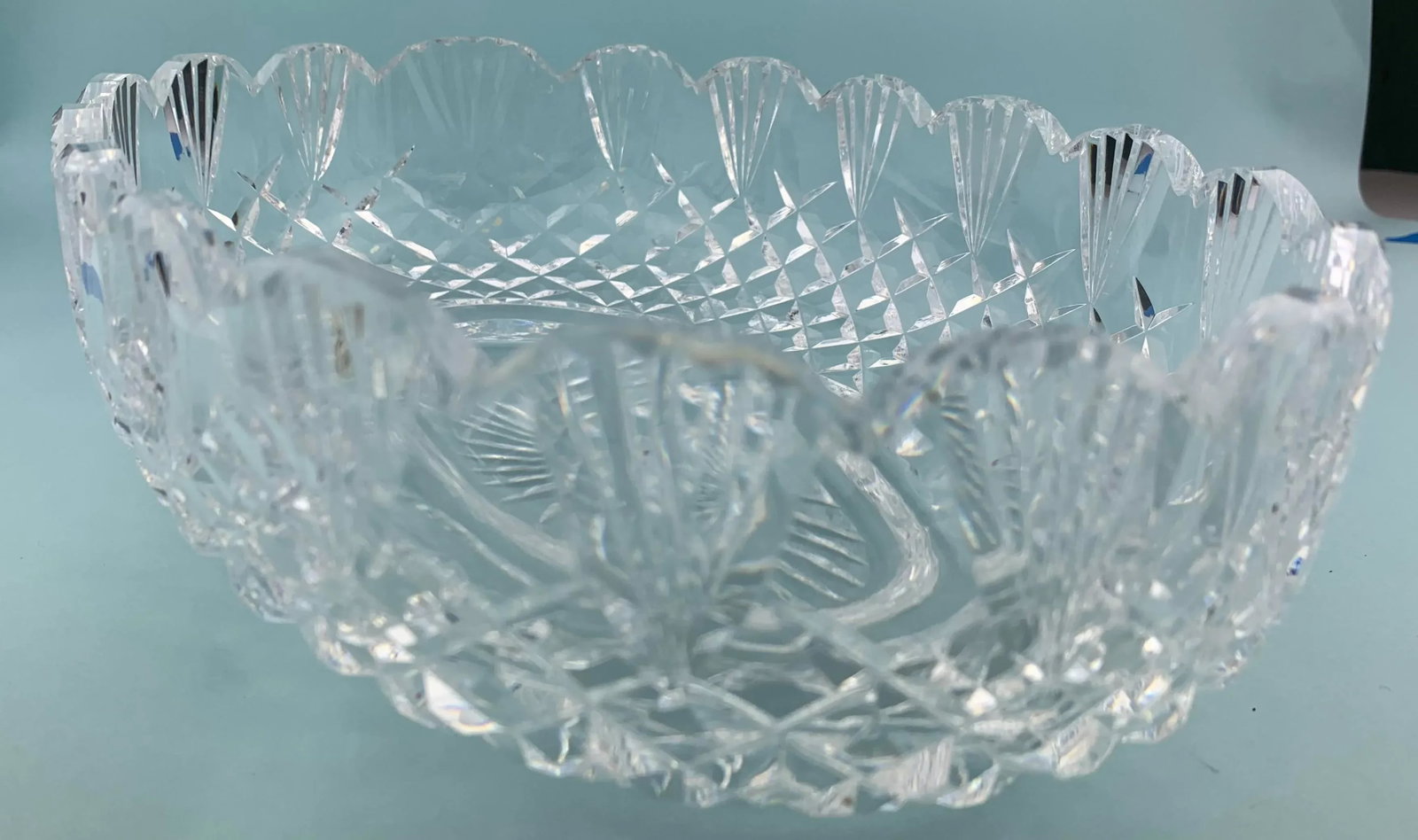 1980s Vintage Waterford Oval Cut Crystal Serving Bowl - 11