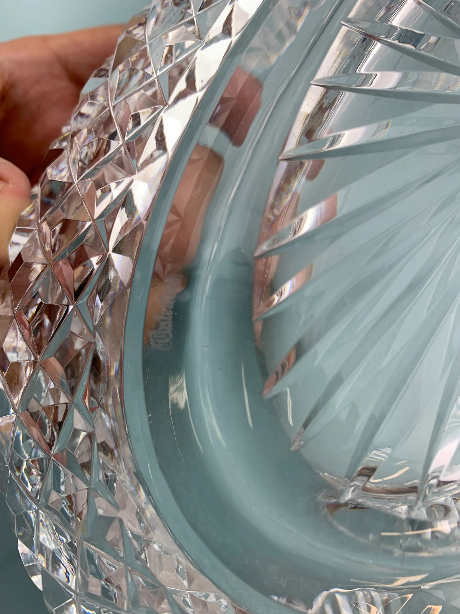 1980s Vintage Waterford Oval Cut Crystal Serving Bowl - 13