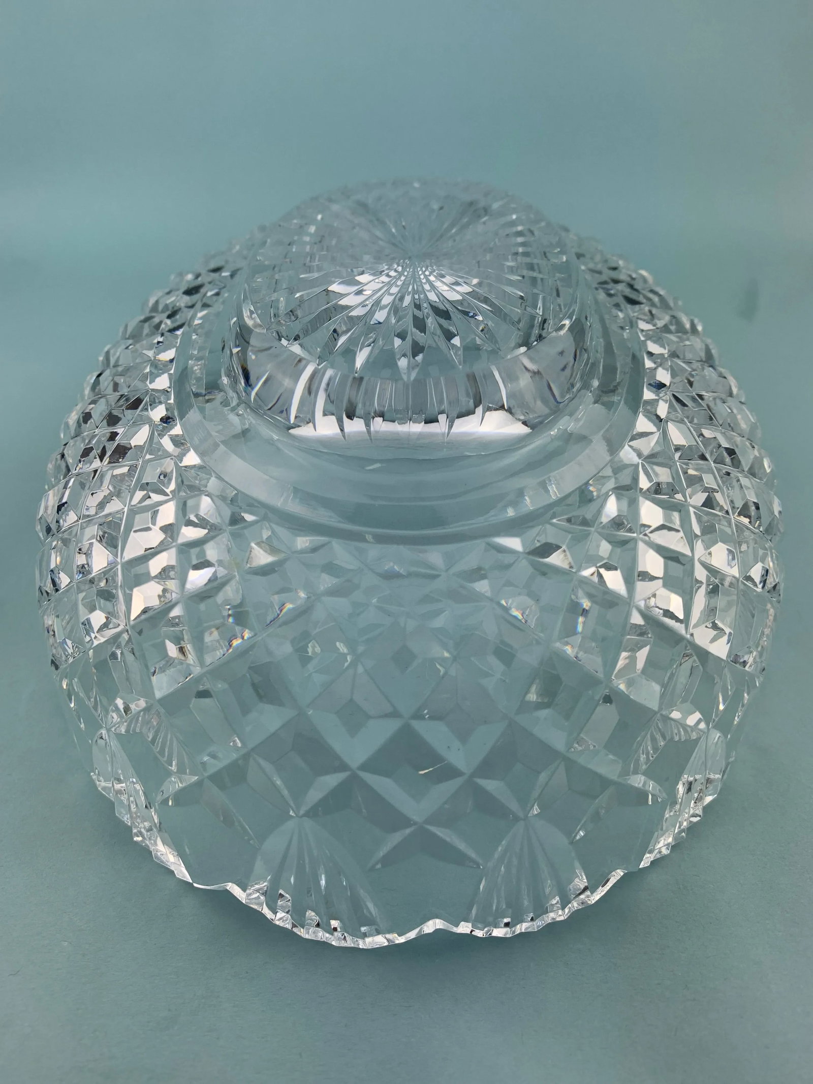 1980s Vintage Waterford Oval Cut Crystal Serving Bowl - 14