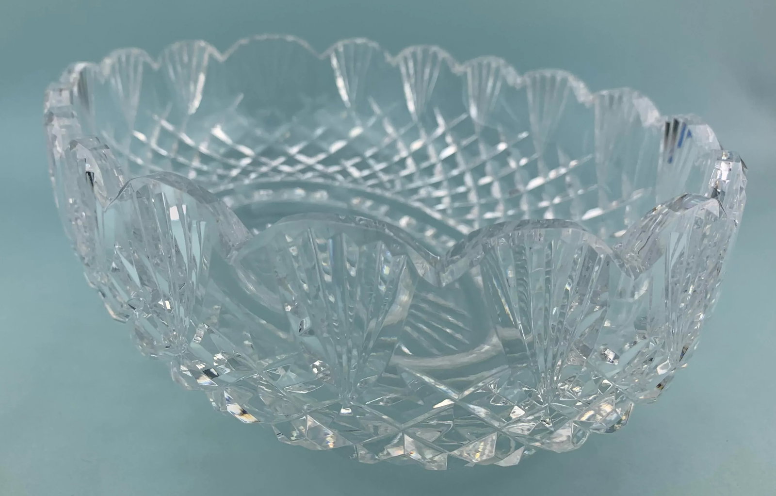 1980s Vintage Waterford Oval Cut Crystal Serving Bowl - 2