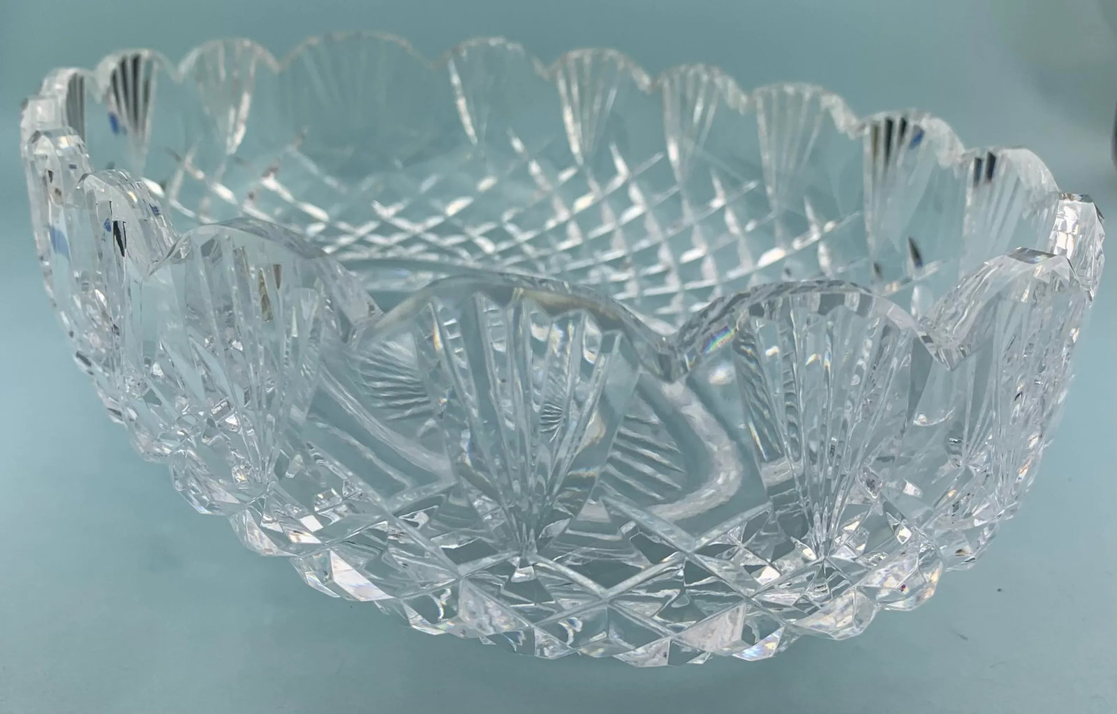 1980s Vintage Waterford Oval Cut Crystal Serving Bowl - 5
