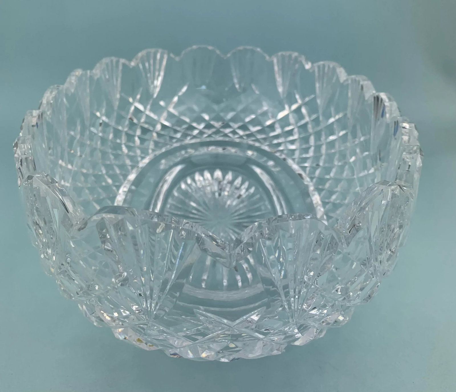 1980s Vintage Waterford Oval Cut Crystal Serving Bowl - 7