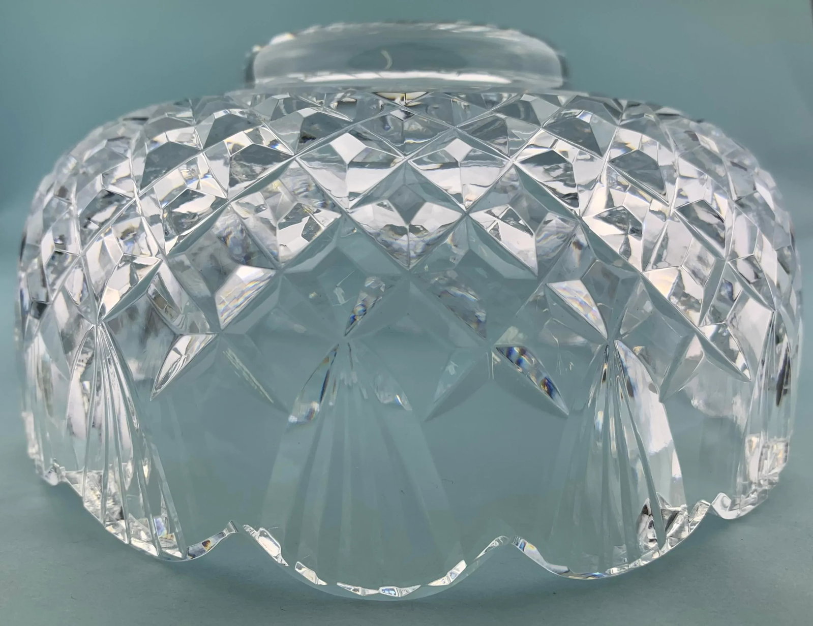 1980s Vintage Waterford Oval Cut Crystal Serving Bowl - 9