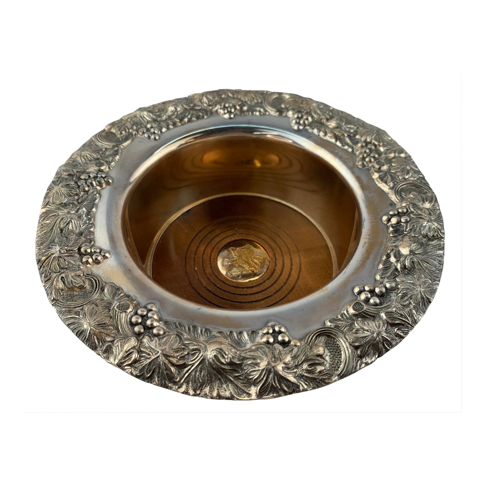 1960s Vintage Silver Plated Vintage Wine Bottle Coaster (1 of 10)