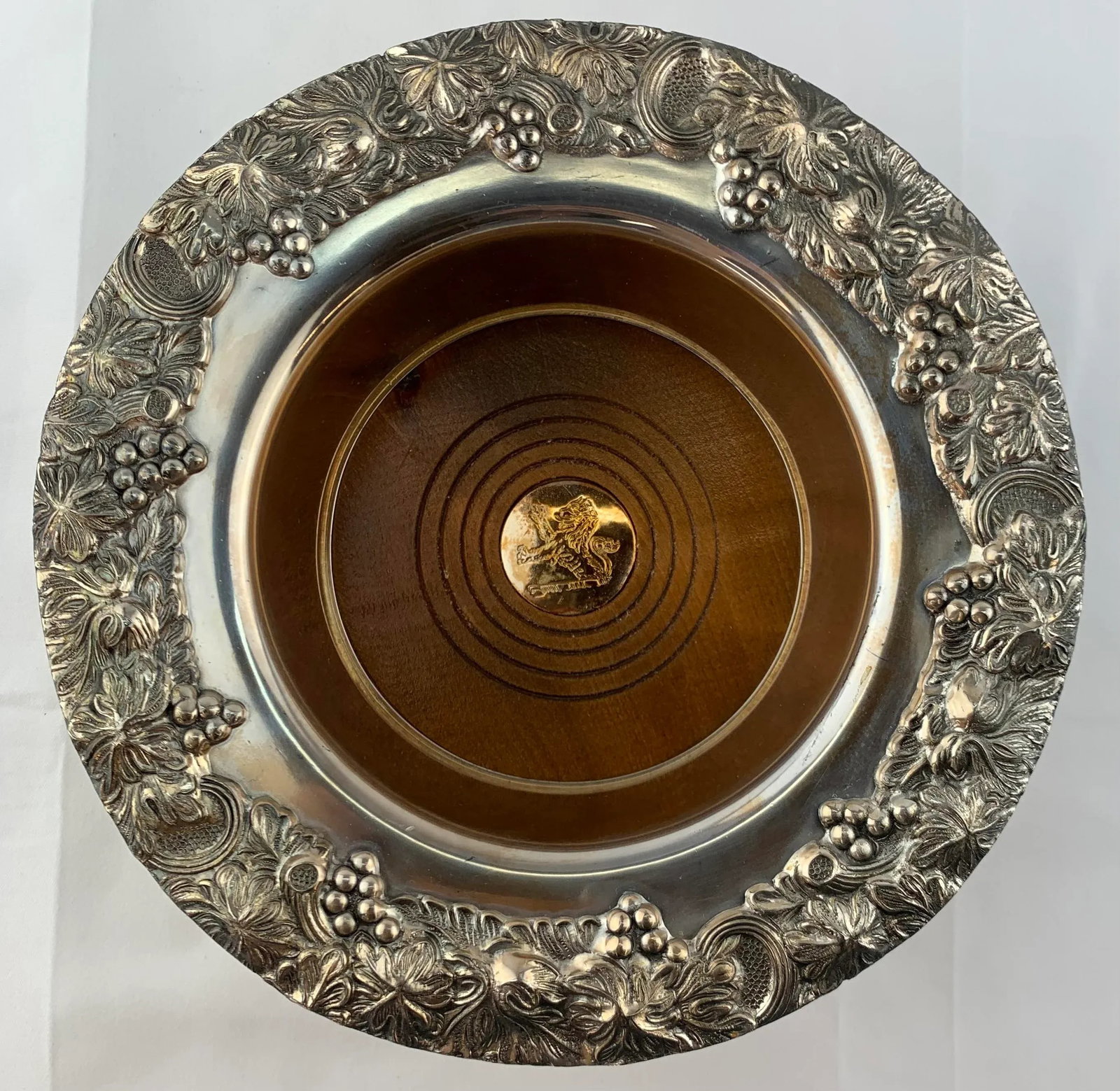 1960s Vintage Silver Plated Vintage Wine Bottle Coaster - 2