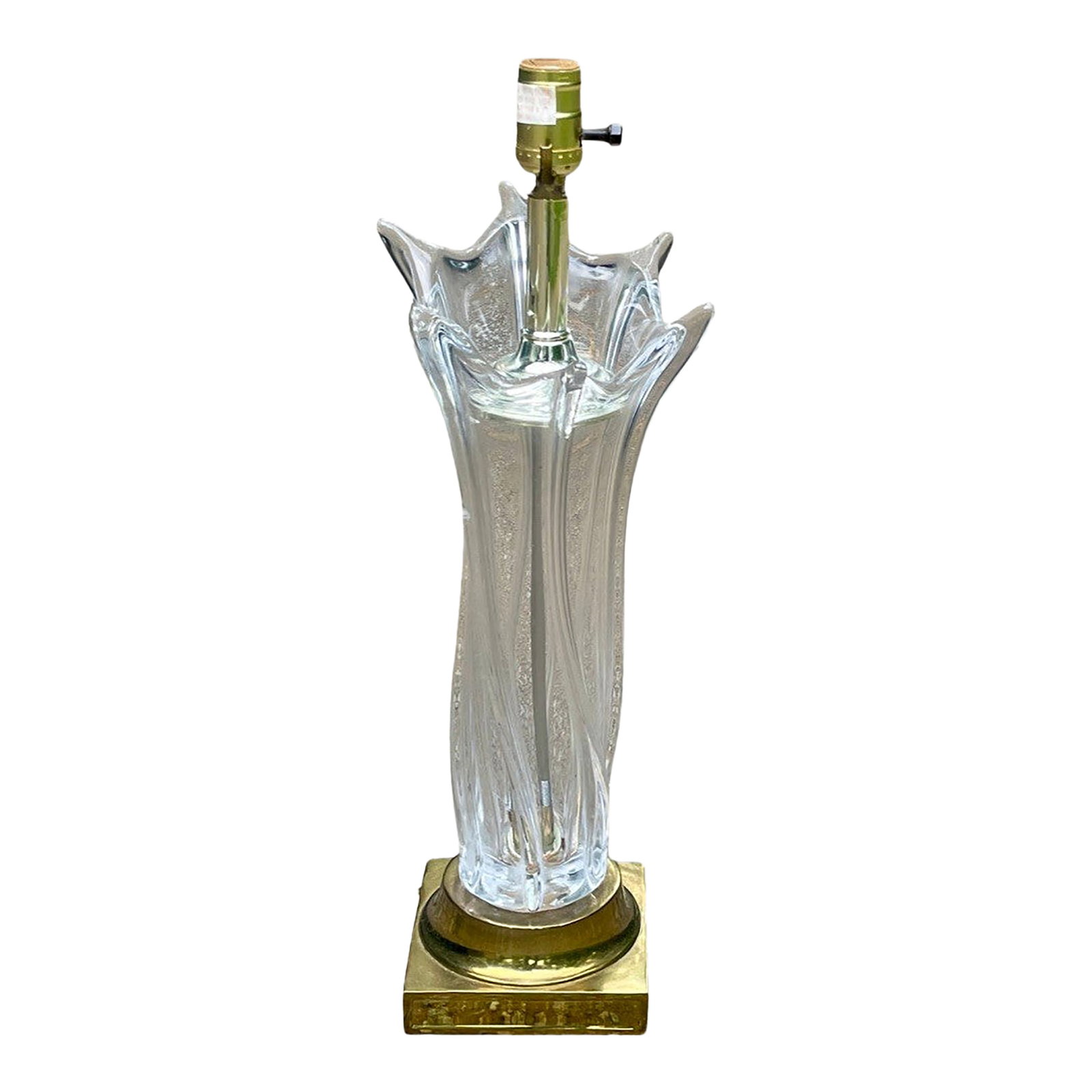 1950s Art Vannes "Splash" Crystal Lamp, Mid-Century Modern French Sculpture: This is truly an exquisite vintage Mid-Century Modernist table lamp, a piece widely attributed to, and a textbook example of, the esteemed mid-century works by Art Vannes. Likely crafted in France aro