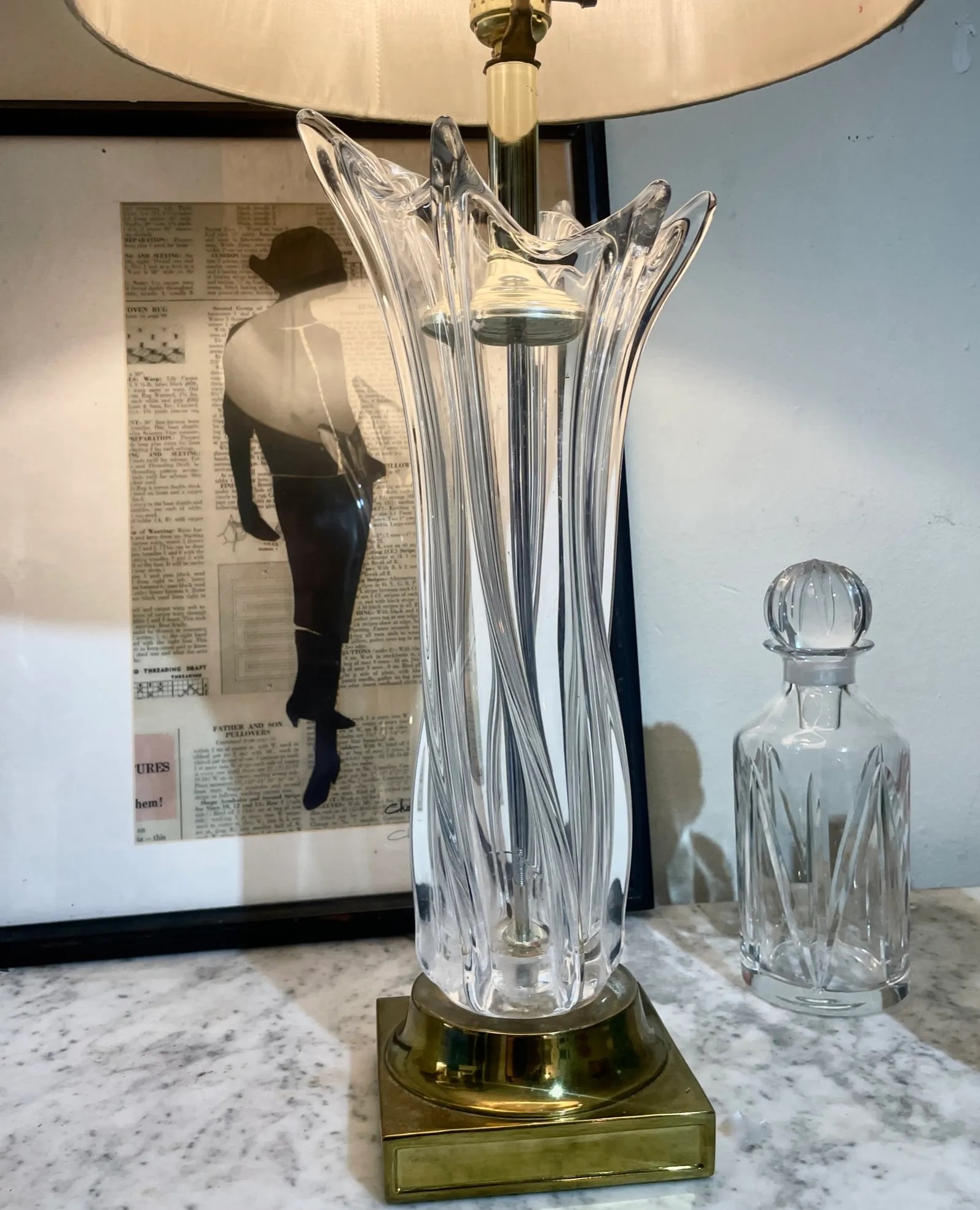 1950s Art Vannes "Splash" Crystal Lamp, Mid-Century Modern French Sculpture - 6