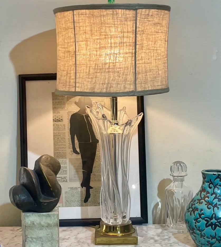 1950s Art Vannes "Splash" Crystal Lamp, Mid-Century Modern French Sculpture - 7