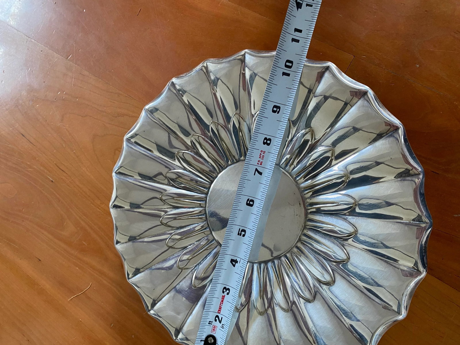 Antique Reed & Barton 220 Silver Plate Scalloped Platter Serving Dish - 5